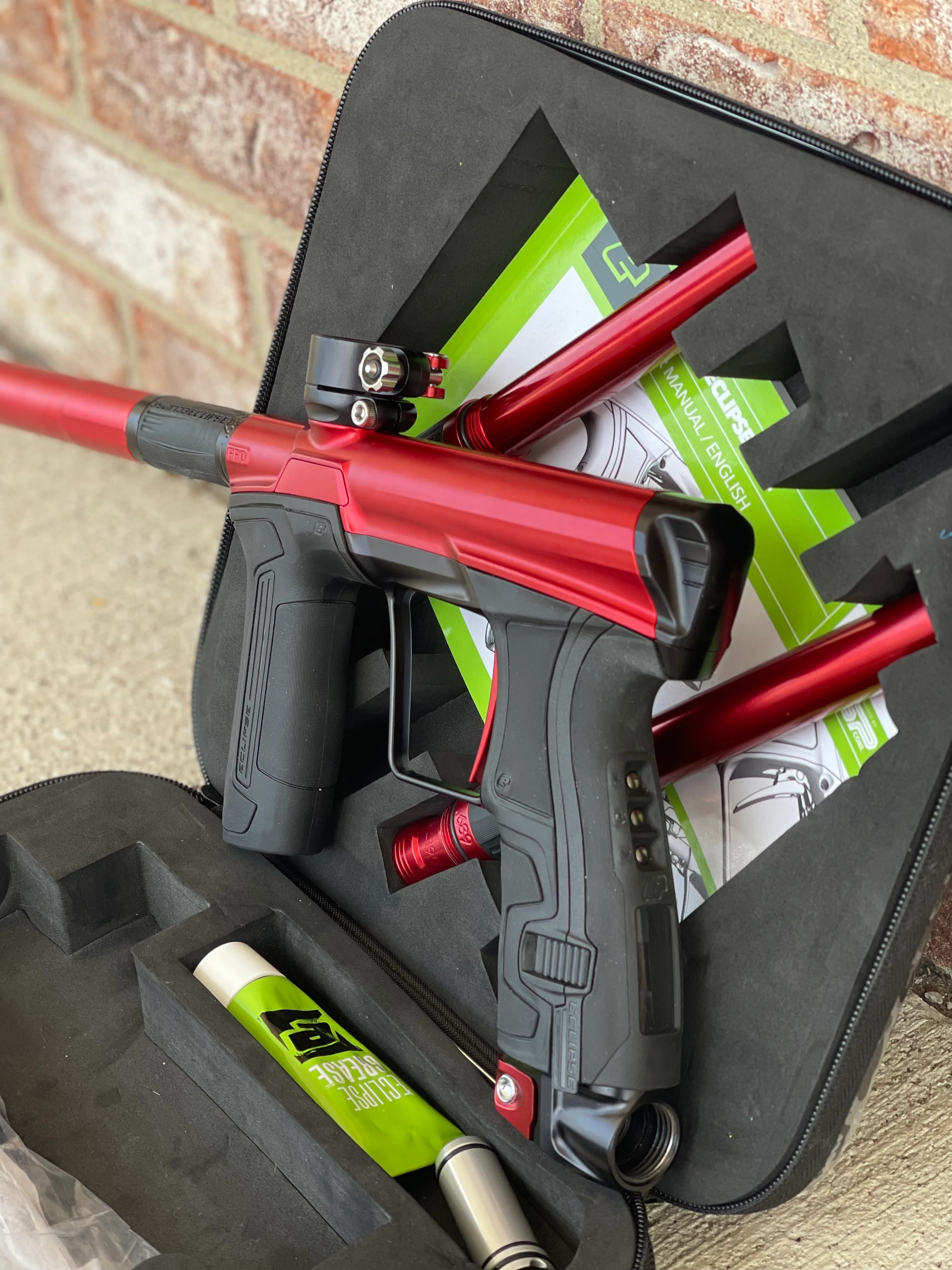 Used Planet Eclipse CS2 Pro Paintball Gun - Red/Back with Infamous Silencio Tip - Image 4