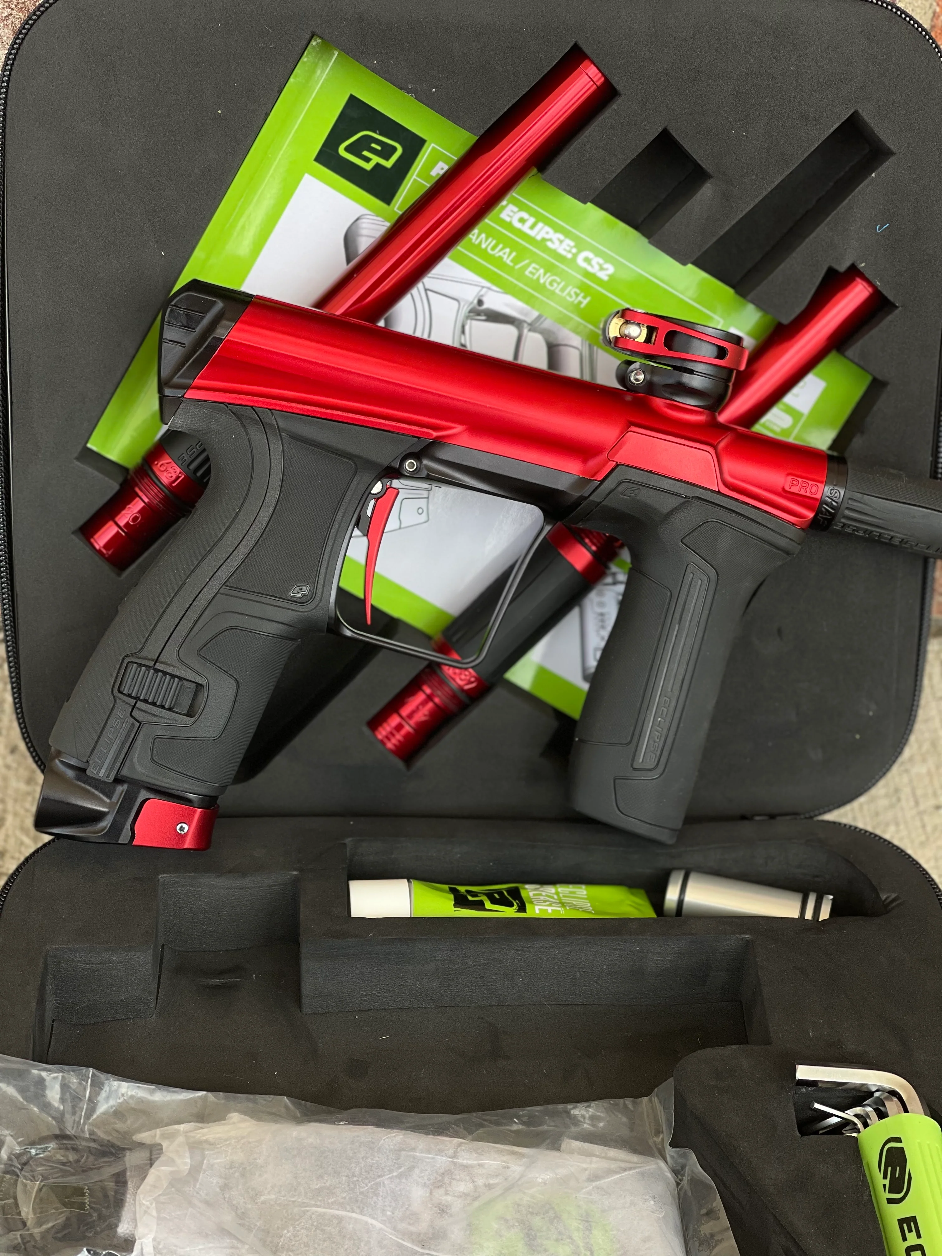 Used Planet Eclipse CS2 Pro Paintball Gun - Red/Back with Infamous Silencio Tip - Image 5