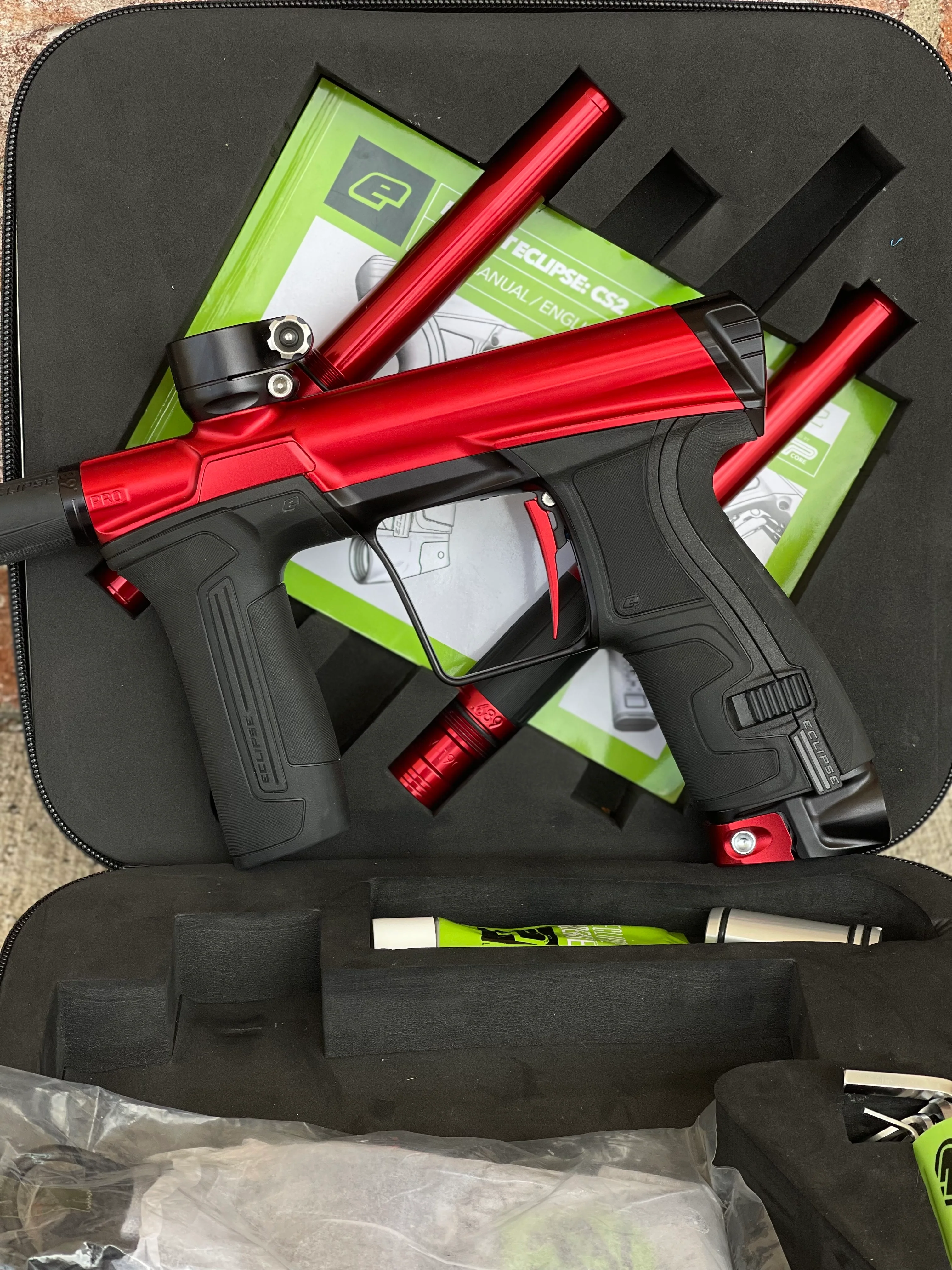Used Planet Eclipse CS2 Pro Paintball Gun - Red/Back with Infamous Silencio Tip - Image 6