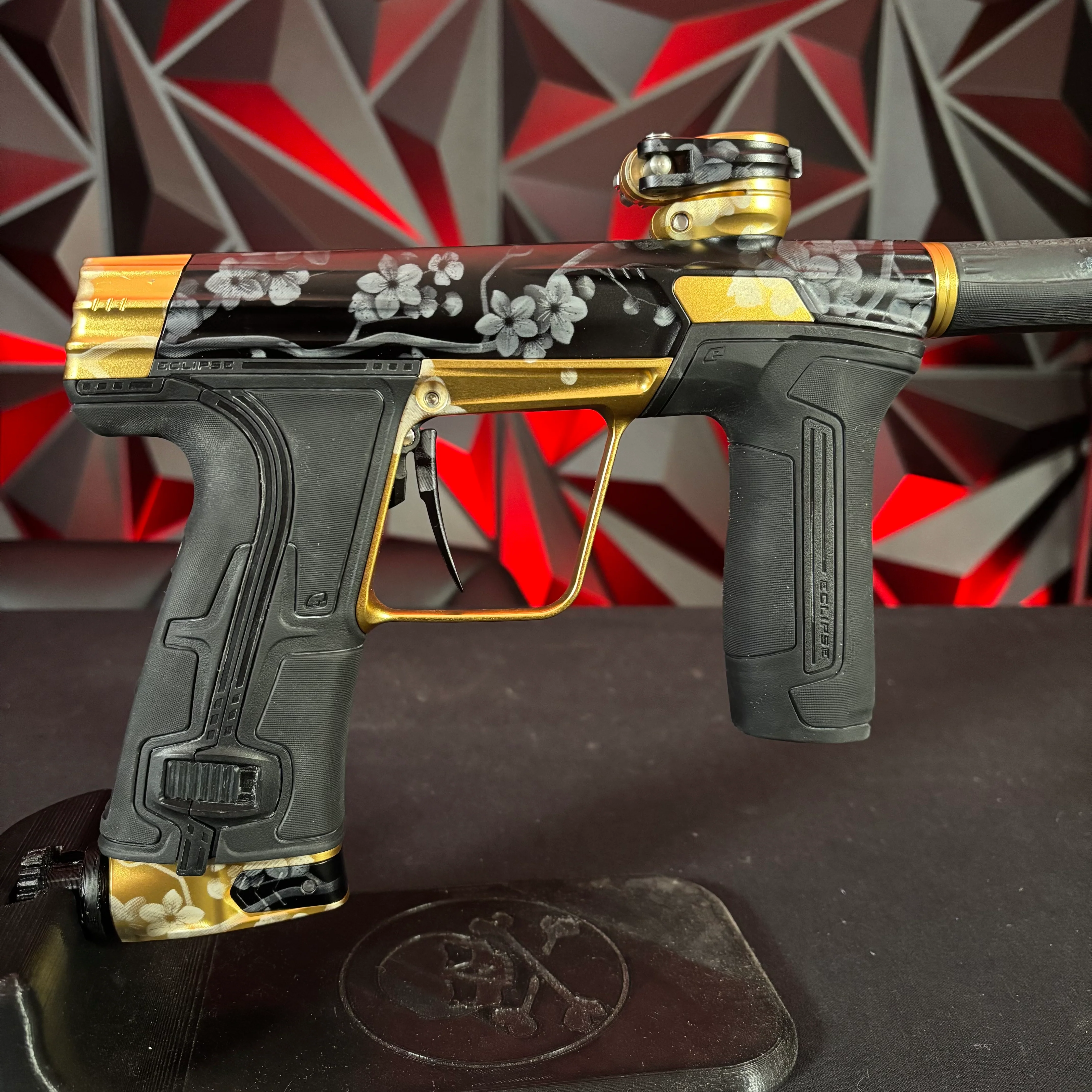 Used Planet Eclipse CS3 Paintball Gun - Black/Gold Cherry Blossom - Image 2