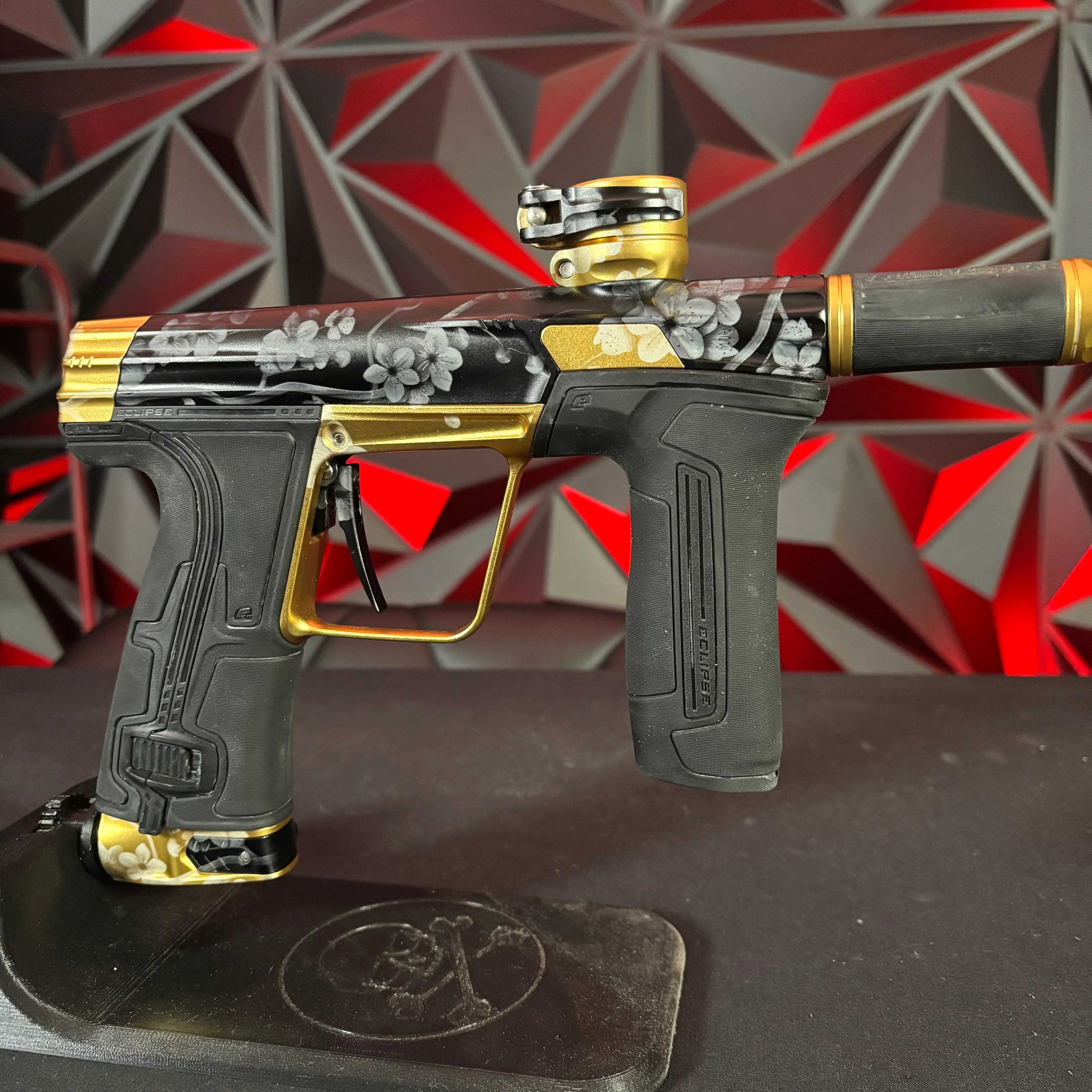 Used Planet Eclipse CS3 Paintball Gun - Black/Gold Cherry Blossom - Image 3