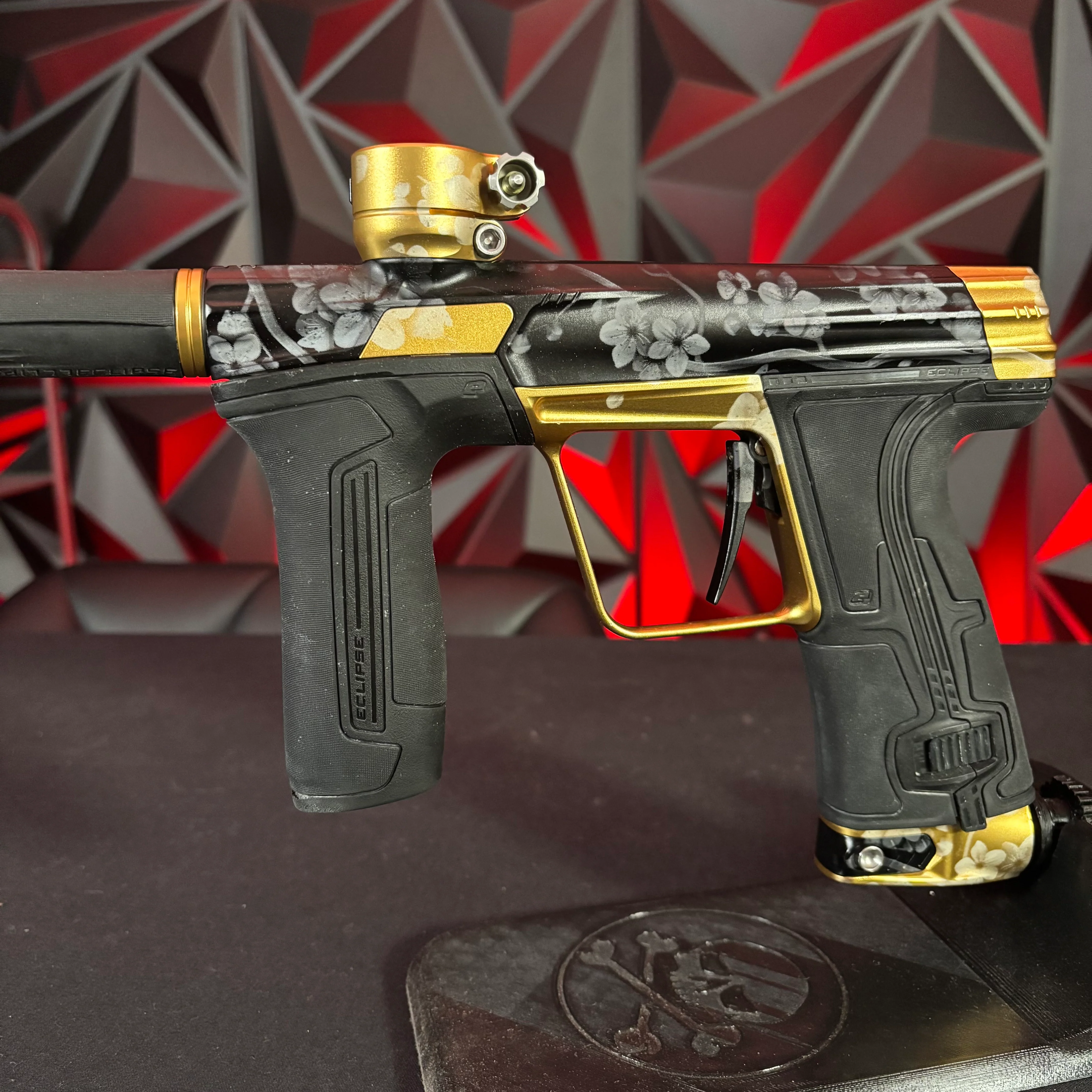 Used Planet Eclipse CS3 Paintball Gun - Black/Gold Cherry Blossom - Image 5