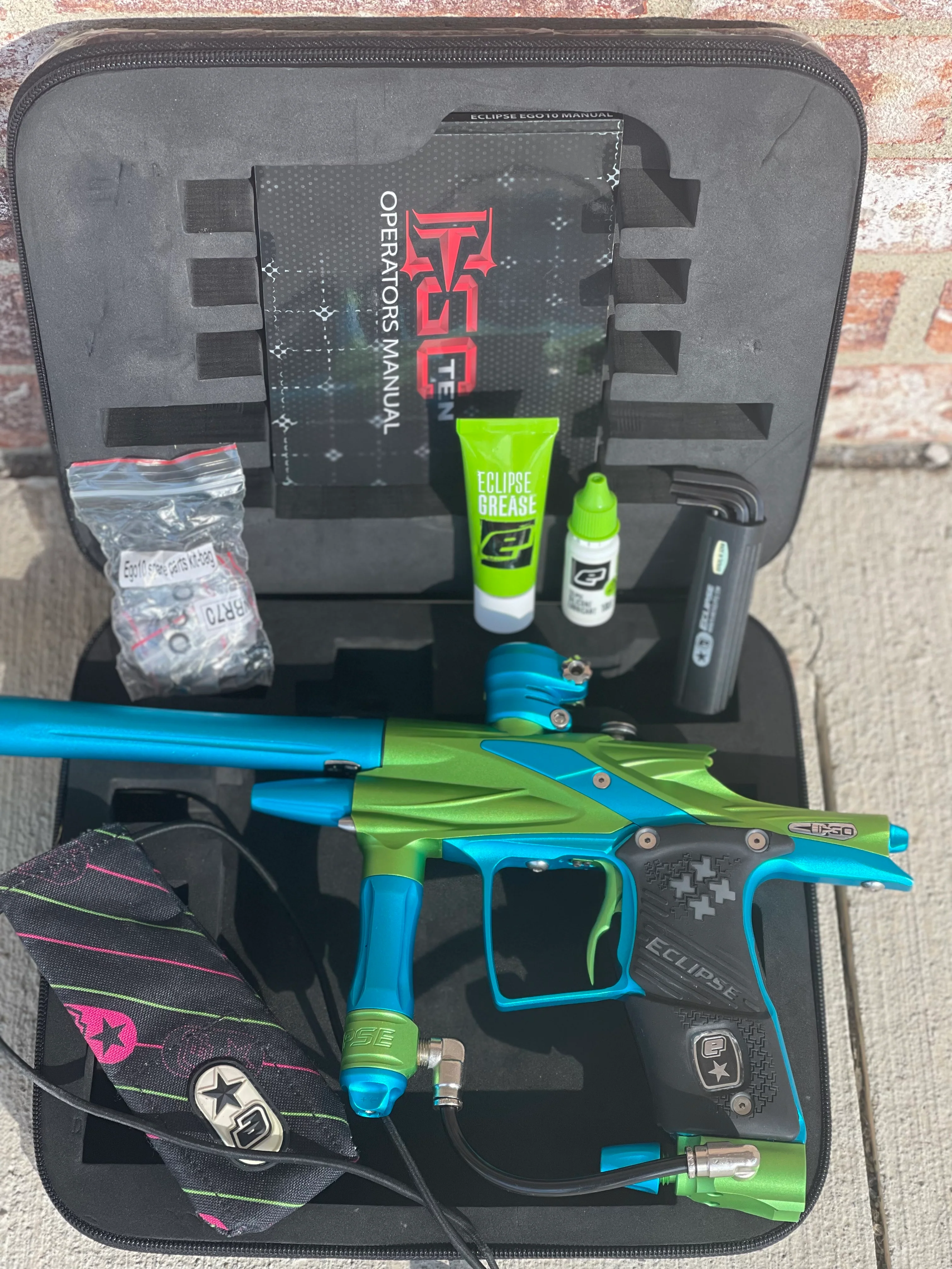 Used Planet Eclipse Ego 10 Paintball Marker- Green/Teal - Image 7