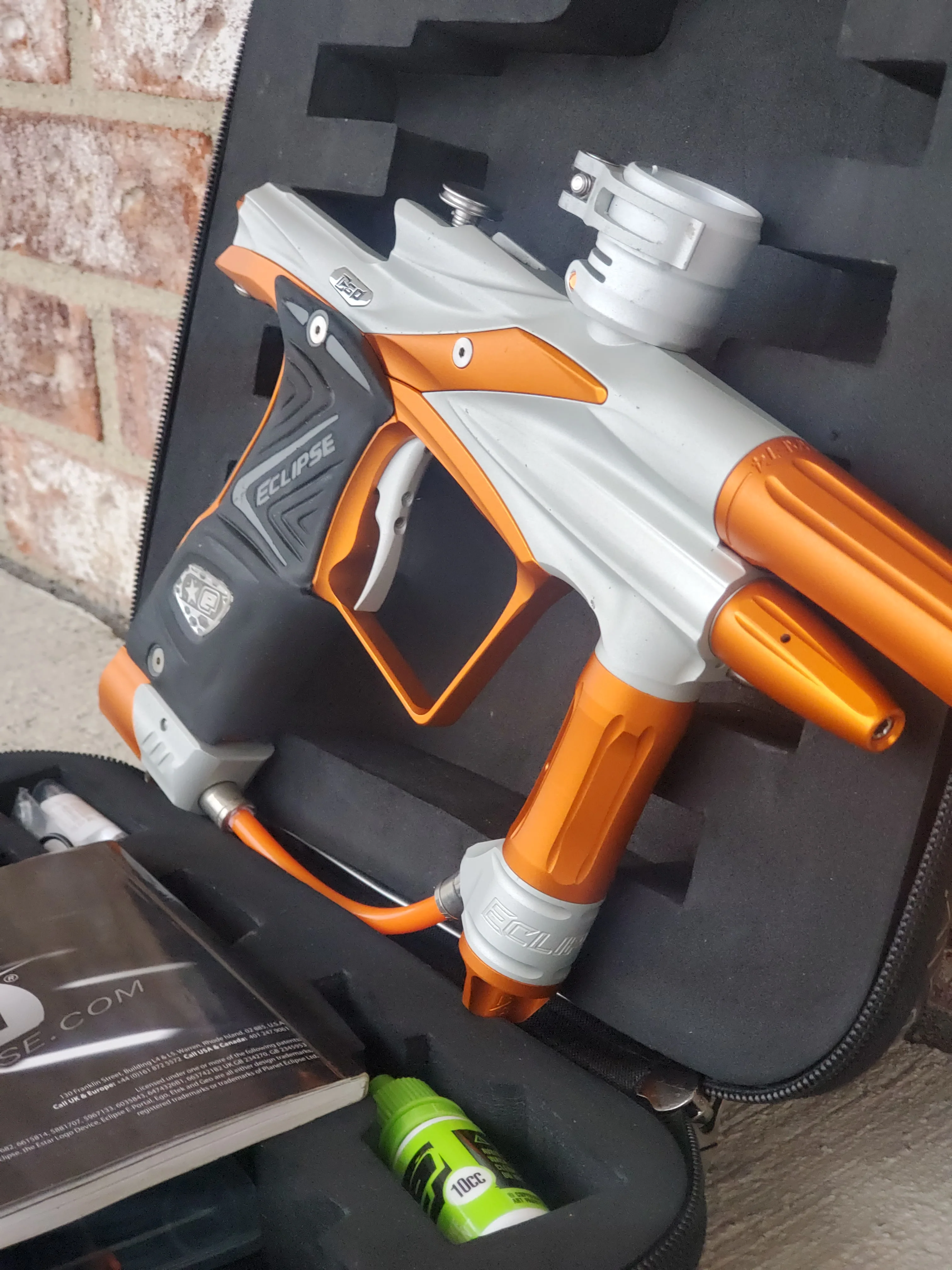 Used Planet Eclipse Ego 11 Paintball Marker- Dust White / Orange - Image 2