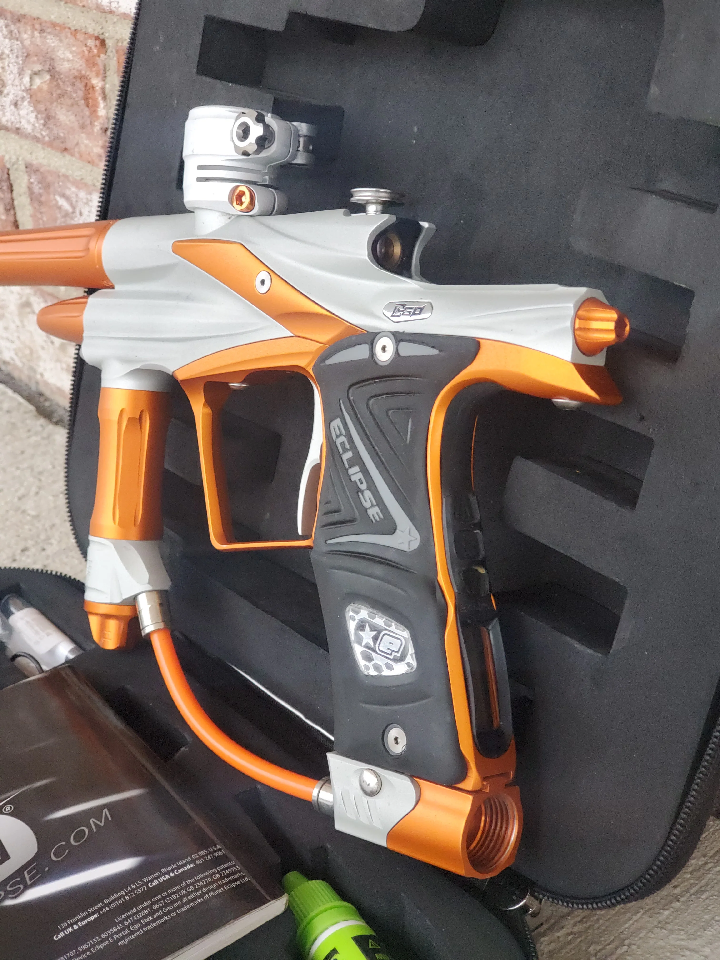 Used Planet Eclipse Ego 11 Paintball Marker- Dust White / Orange - Image 3