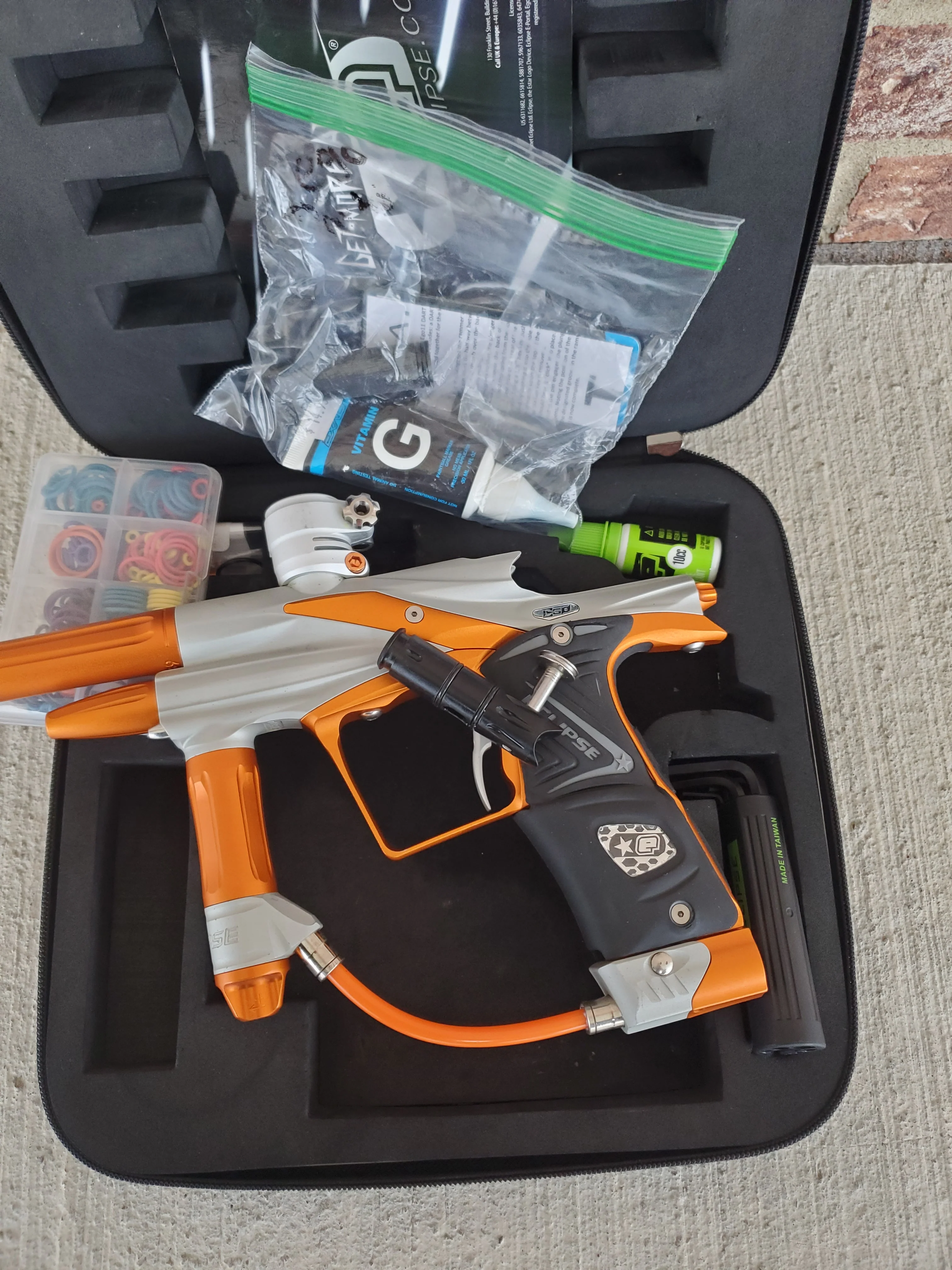 Used Planet Eclipse Ego 11 Paintball Marker- Dust White / Orange - Image 5