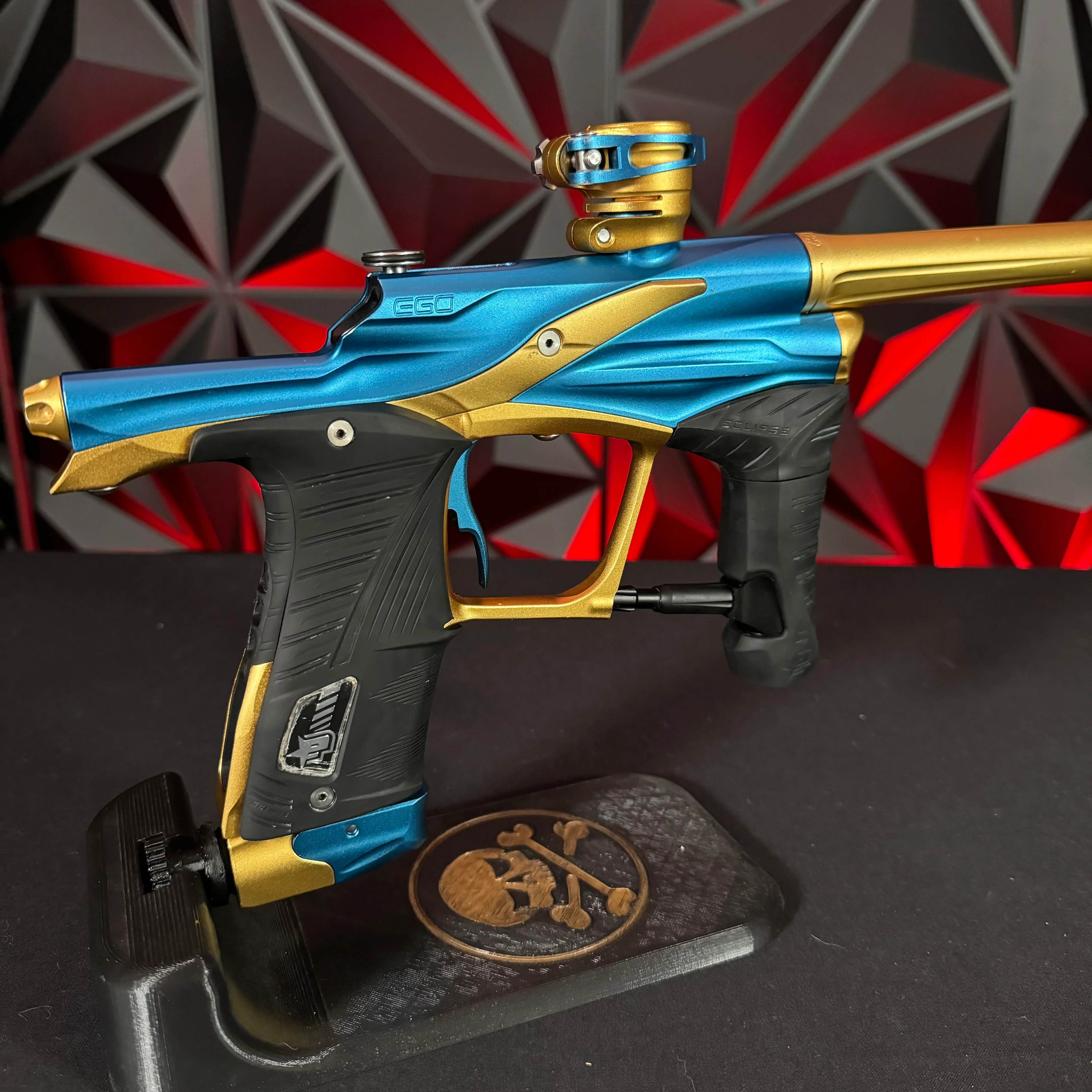 Used Planet Eclipse Ego LV1 Paintball Marker- Blue / Gold - Image 2