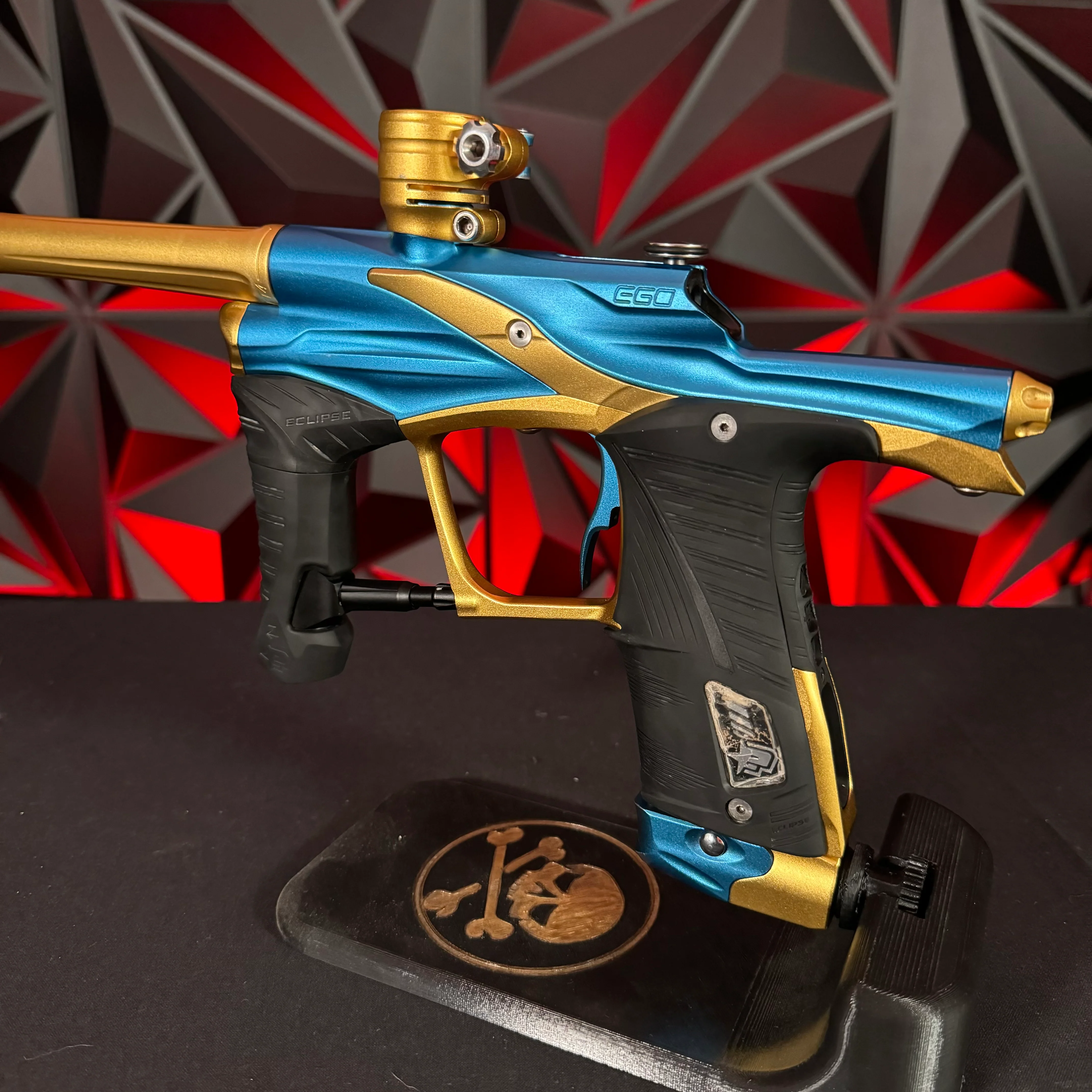 Used Planet Eclipse Ego LV1 Paintball Marker- Blue / Gold - Image 4