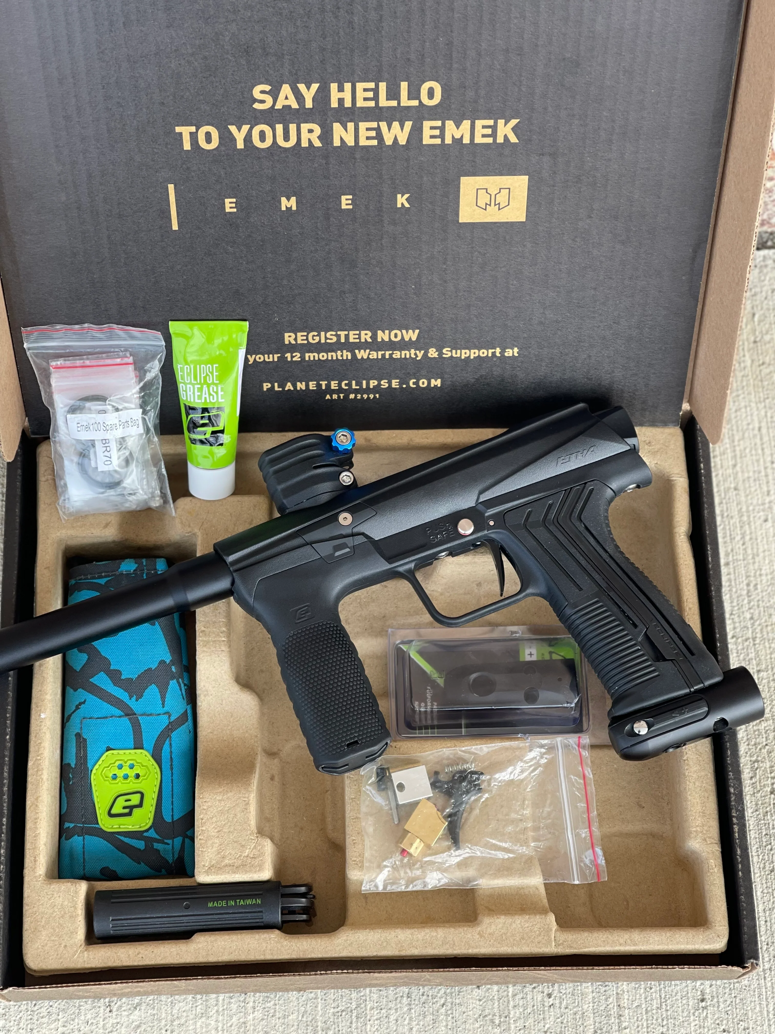 Used Planet Eclipse Emek 100 Paintball Gun - Black - Core Hyper Deuce Trigger, Hair 45 Trigger Valve, POPS ASA, and Exalt Thumbscrew - Image 7