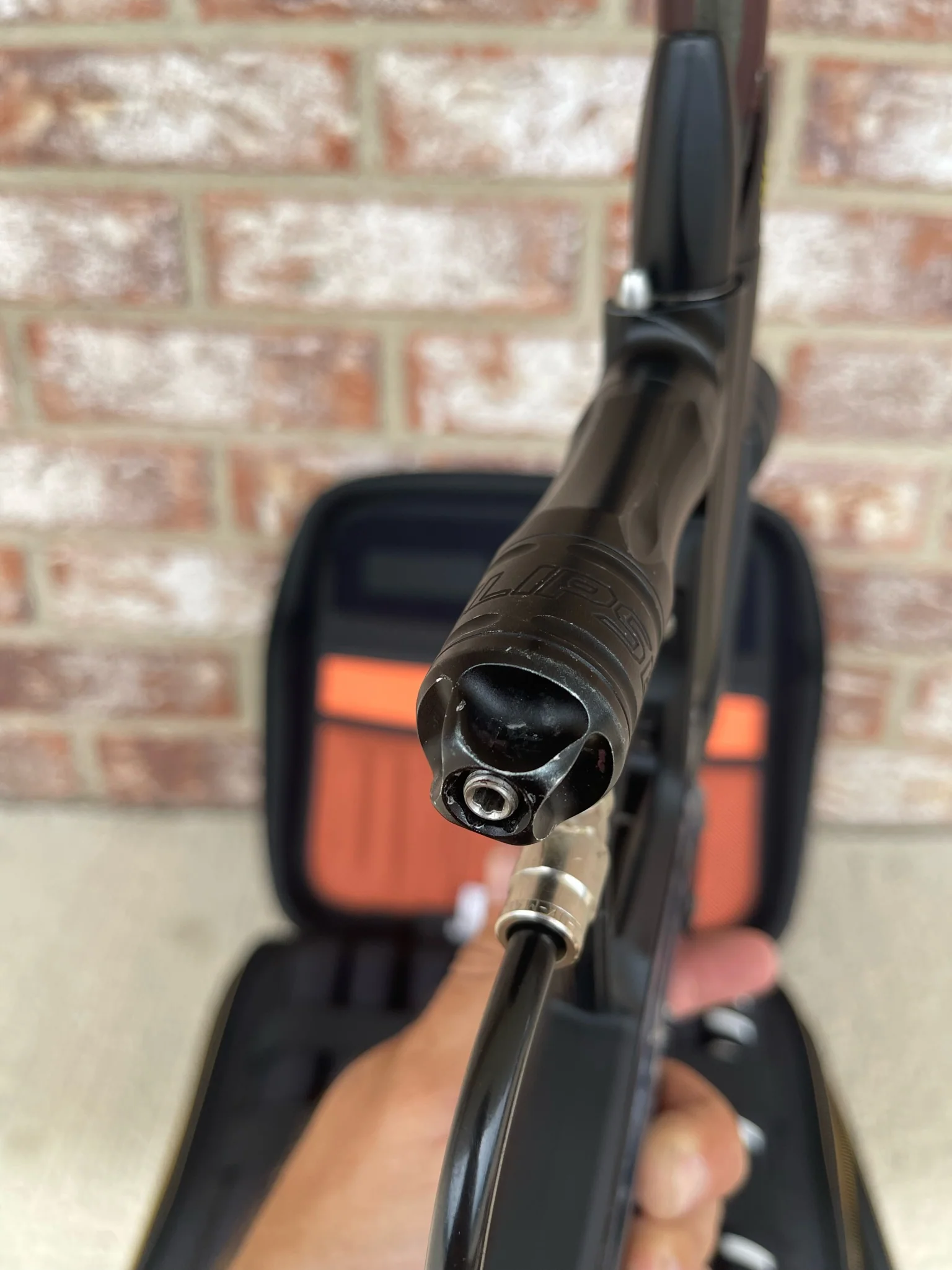 Used Planet Eclipse Etek 3 LT Paintball Gun - Dust Black w/ 14" American Flag Stiffi, POPS ASA, & Rampage Board - Image 16