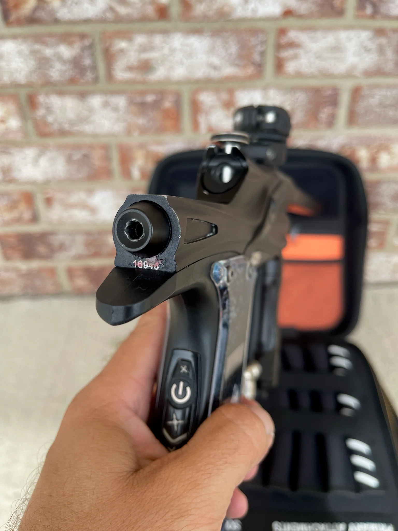 Used Planet Eclipse Etek 3 LT Paintball Gun - Dust Black w/ 14" American Flag Stiffi, POPS ASA, & Rampage Board - Image 17