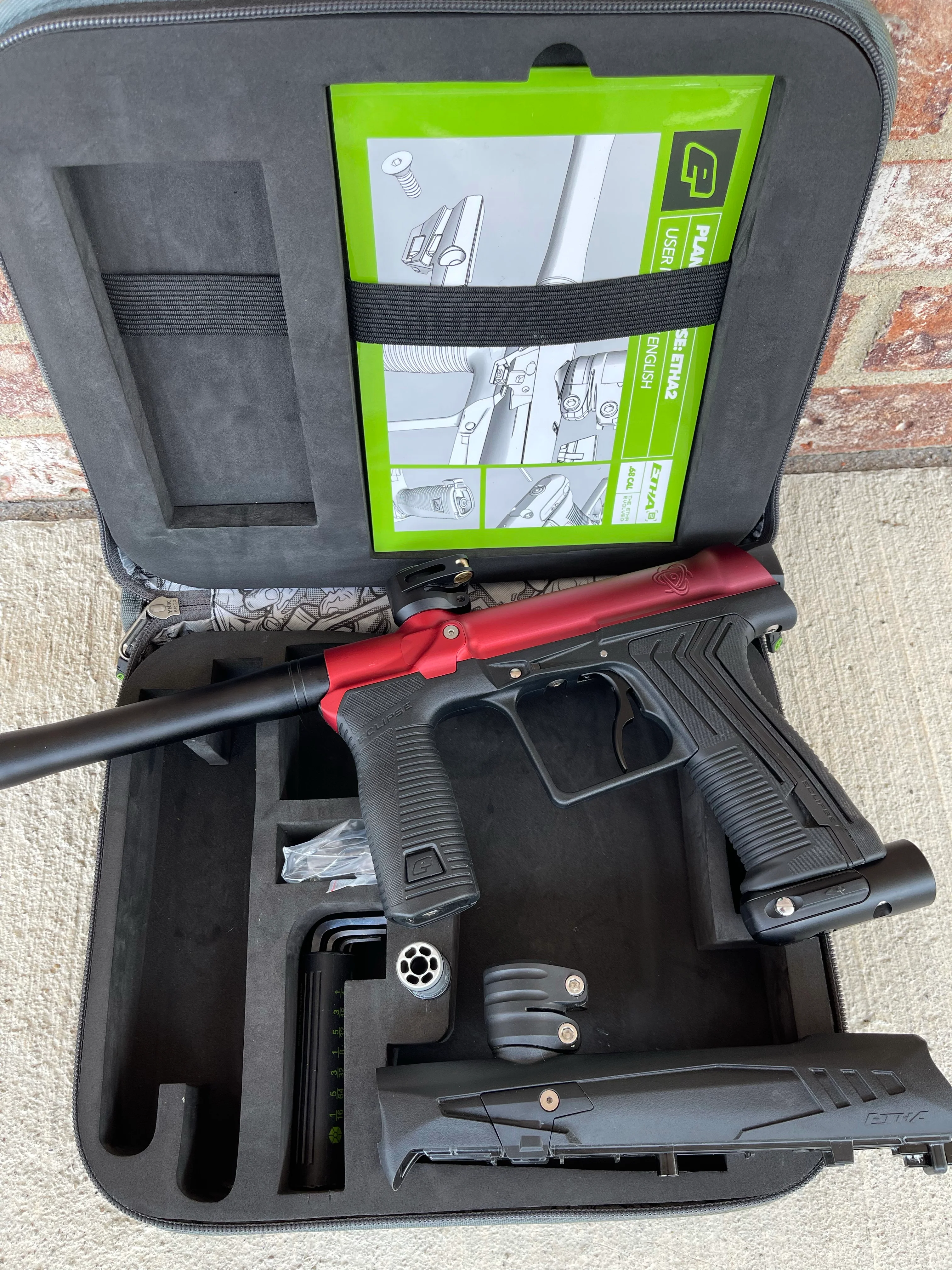 Used Planet Eclipse Etha 2 Paintball Gun w/ Red / Black Inception Designs Body - Image 5