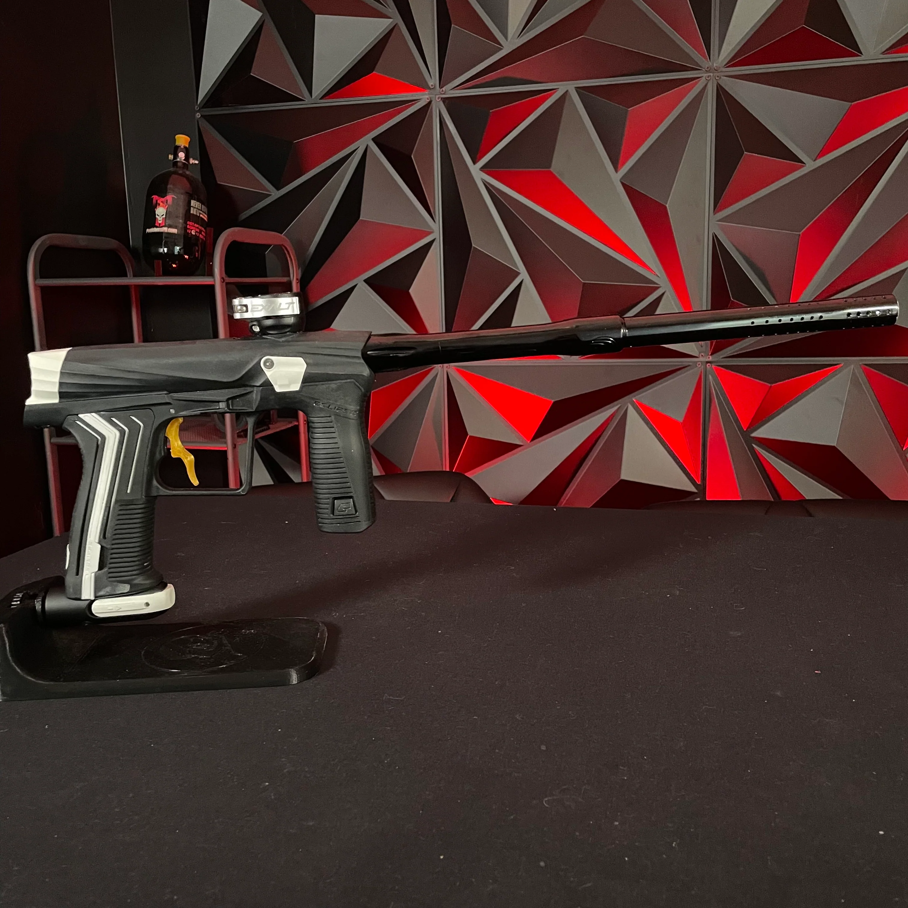 Used Planet Eclipse Etha 3 Paintball Gun - Black w/ White CCU Kit, UL-S Barrel, & Deuce Trigger - Image 2