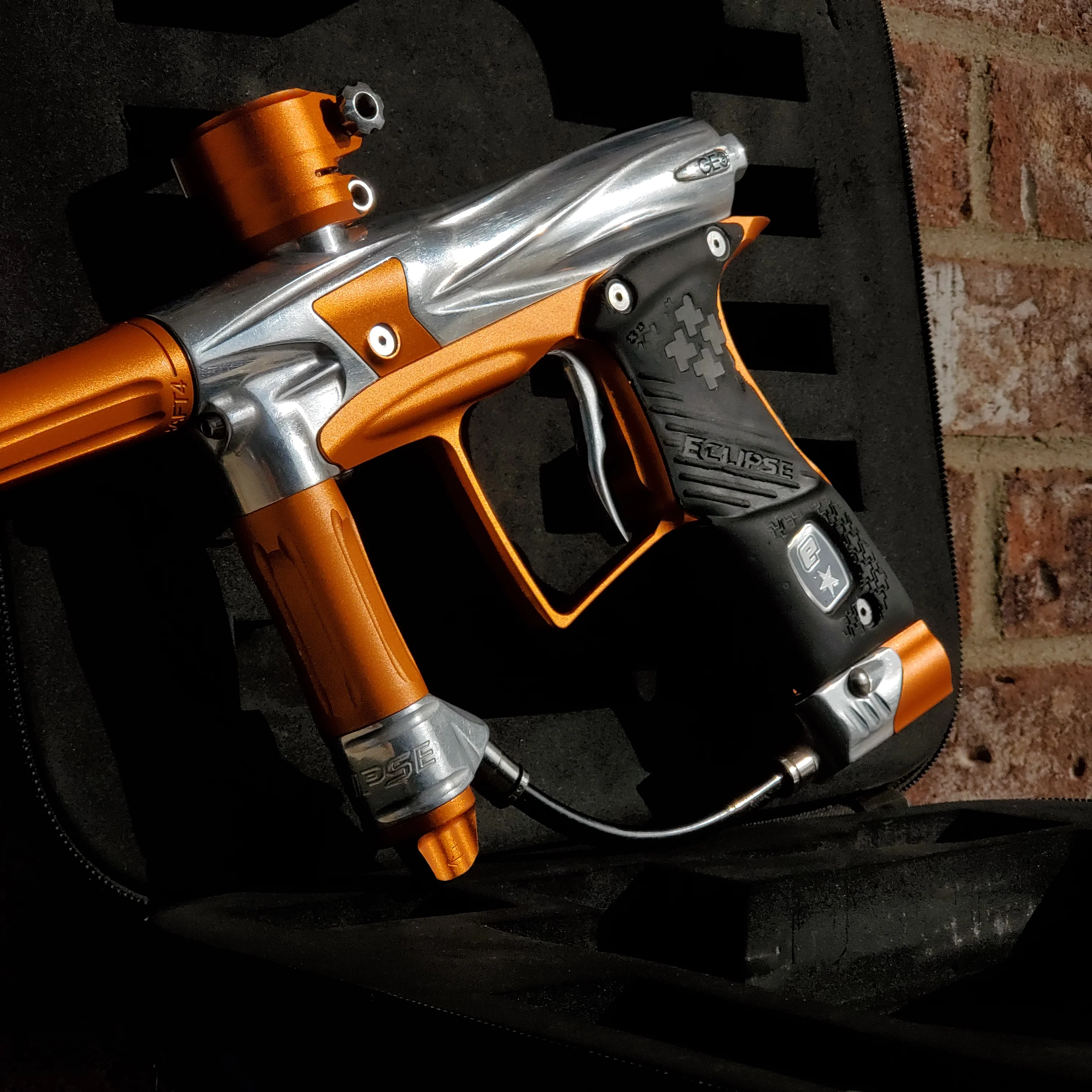 Used Planet Eclipse Geo 2.1 Paintball Gun - Chrome / Orange - Image 3