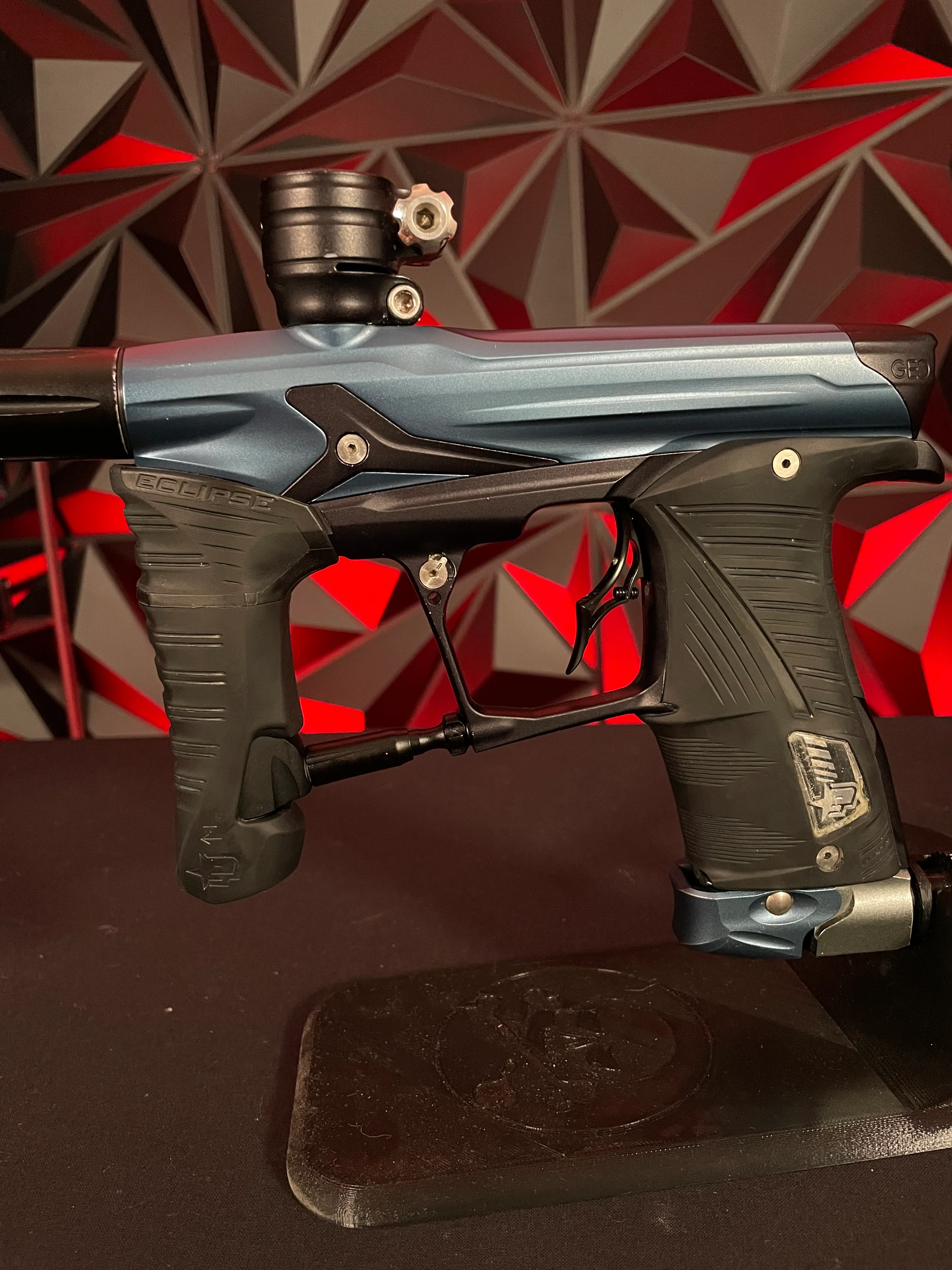 Used Planet Eclipse Geo 3.5 Paintball Gun - Blue/Black w/Infamous Deuce Trigger - Image 4