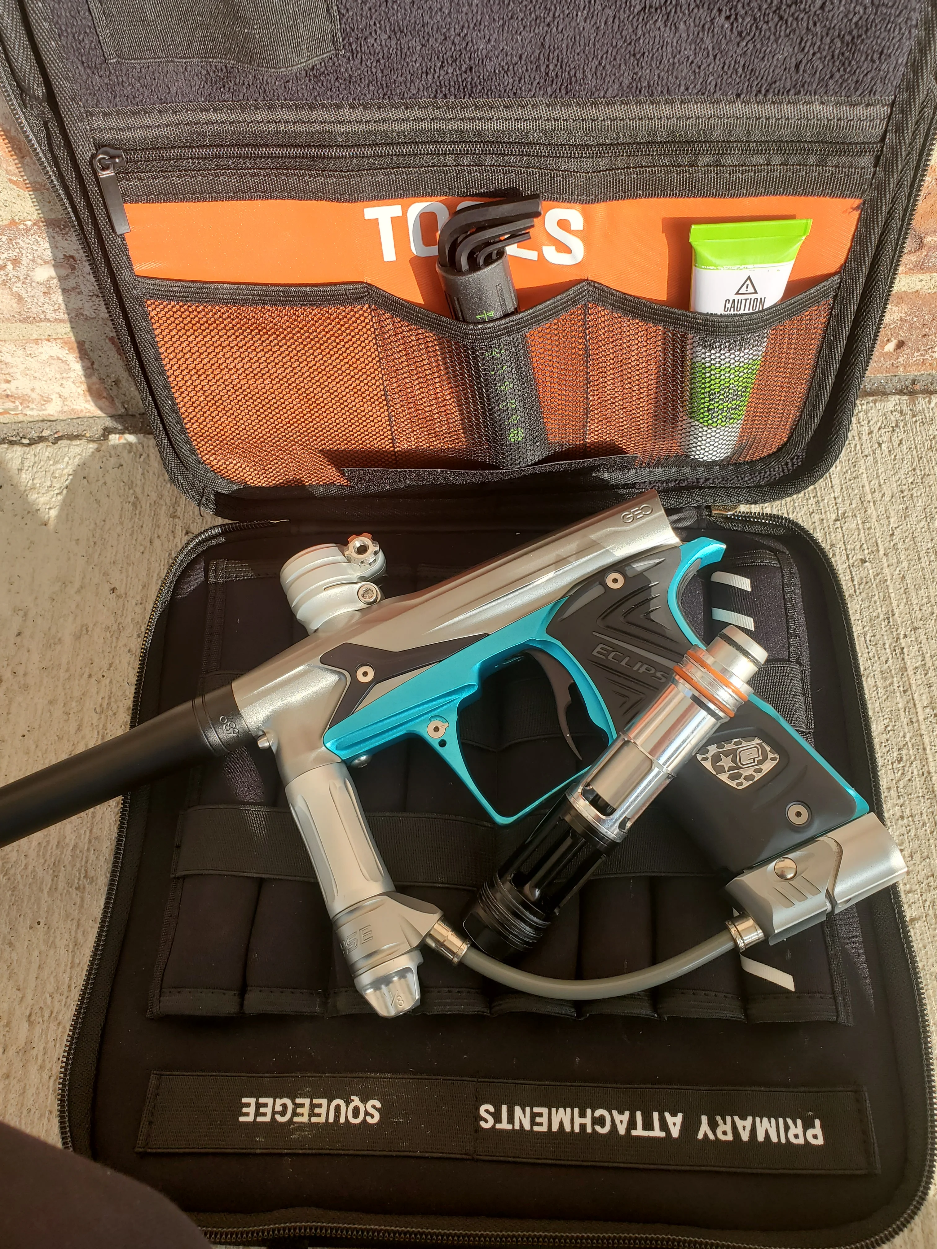 Used Planet Eclipse Geo 3 Paintball Gun - Grey / Black / Silver / Teal - Image 5