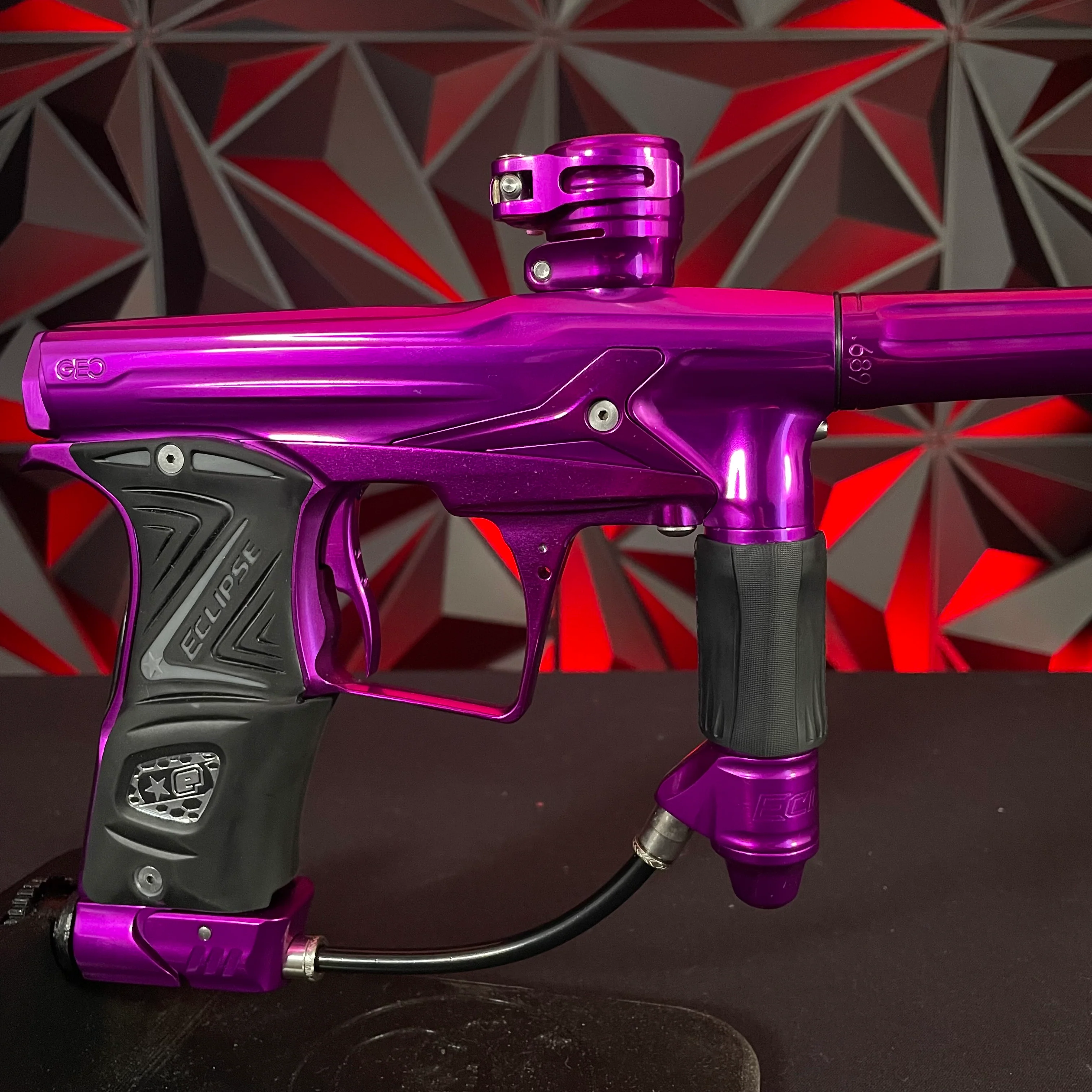 Used Planet Eclipse Geo 3 Paintball Gun - Polished Purple w/IV Core - Image 3