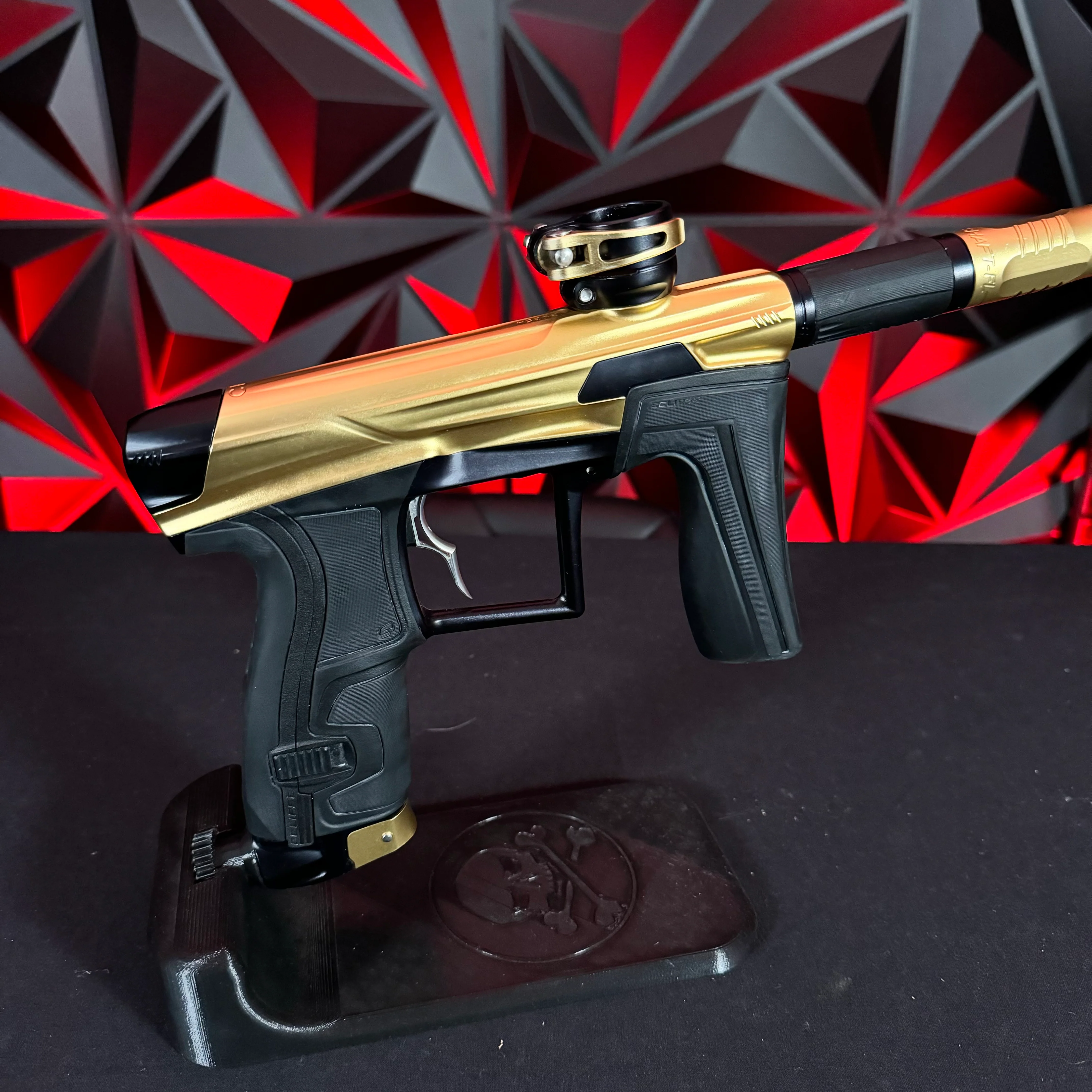 Used Planet Eclipse Geo 4 Paintball Gun - Gold/Black w/Infamous Deuce Trigger - Image 2