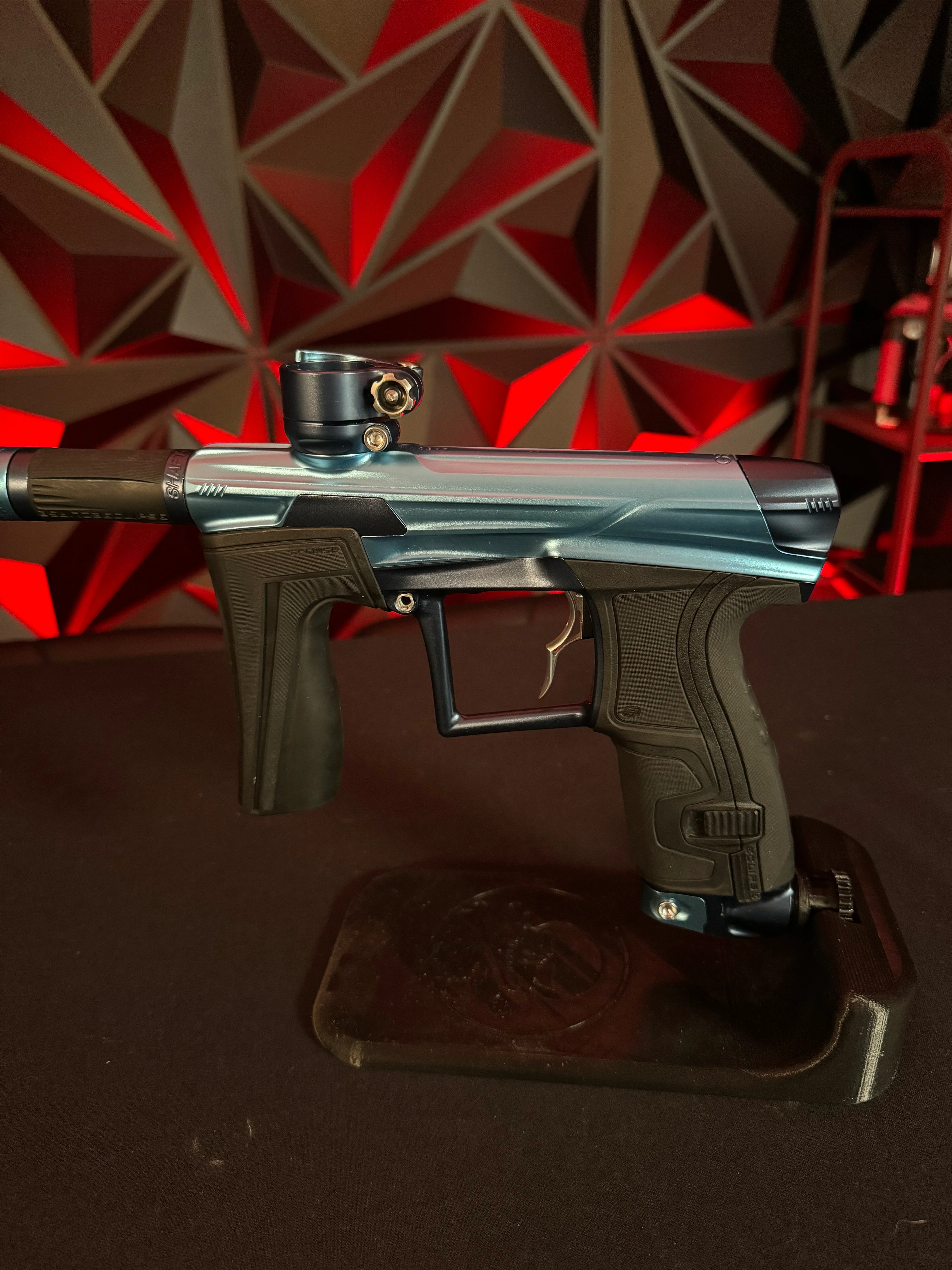 Used Planet Eclipse Geo 4 Paintball Gun - Light Blue/Dark Blue w/Infamous Deuce Trigger - Image 2