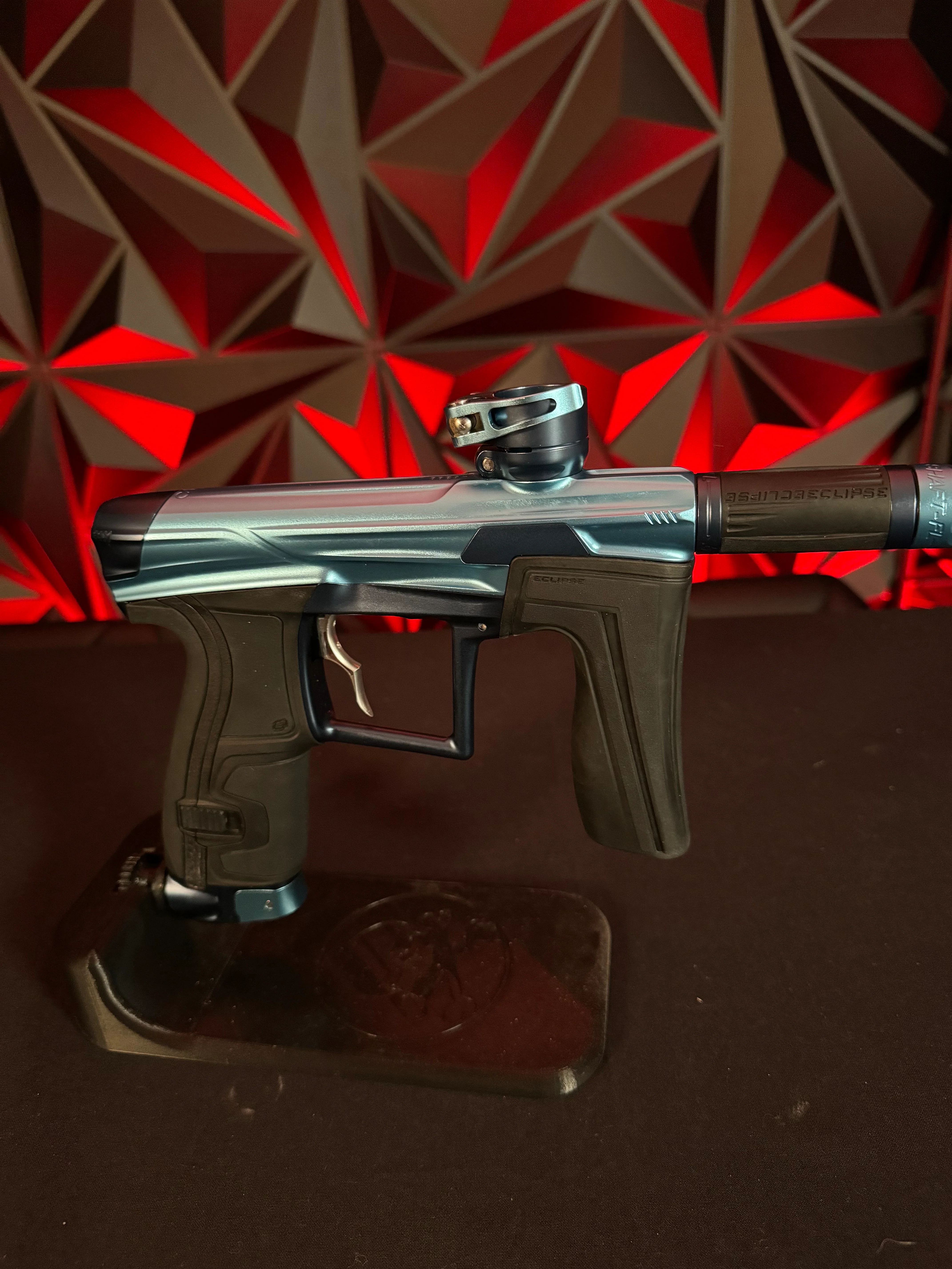 Used Planet Eclipse Geo 4 Paintball Gun - Light Blue/Dark Blue w/Infamous Deuce Trigger - Image 3