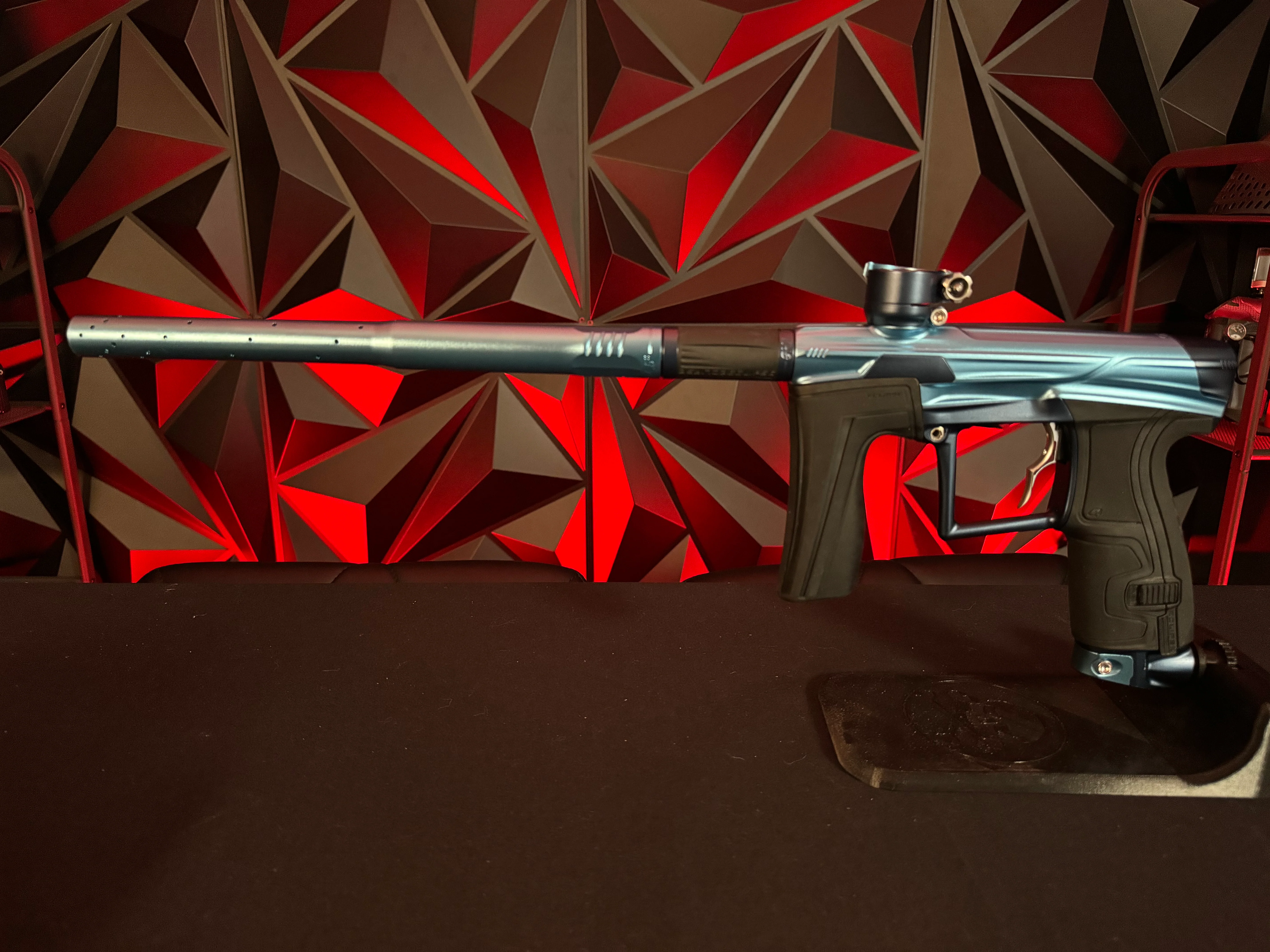 Used Planet Eclipse Geo 4 Paintball Gun - Light Blue/Dark Blue w/Infamous Deuce Trigger - Image 6