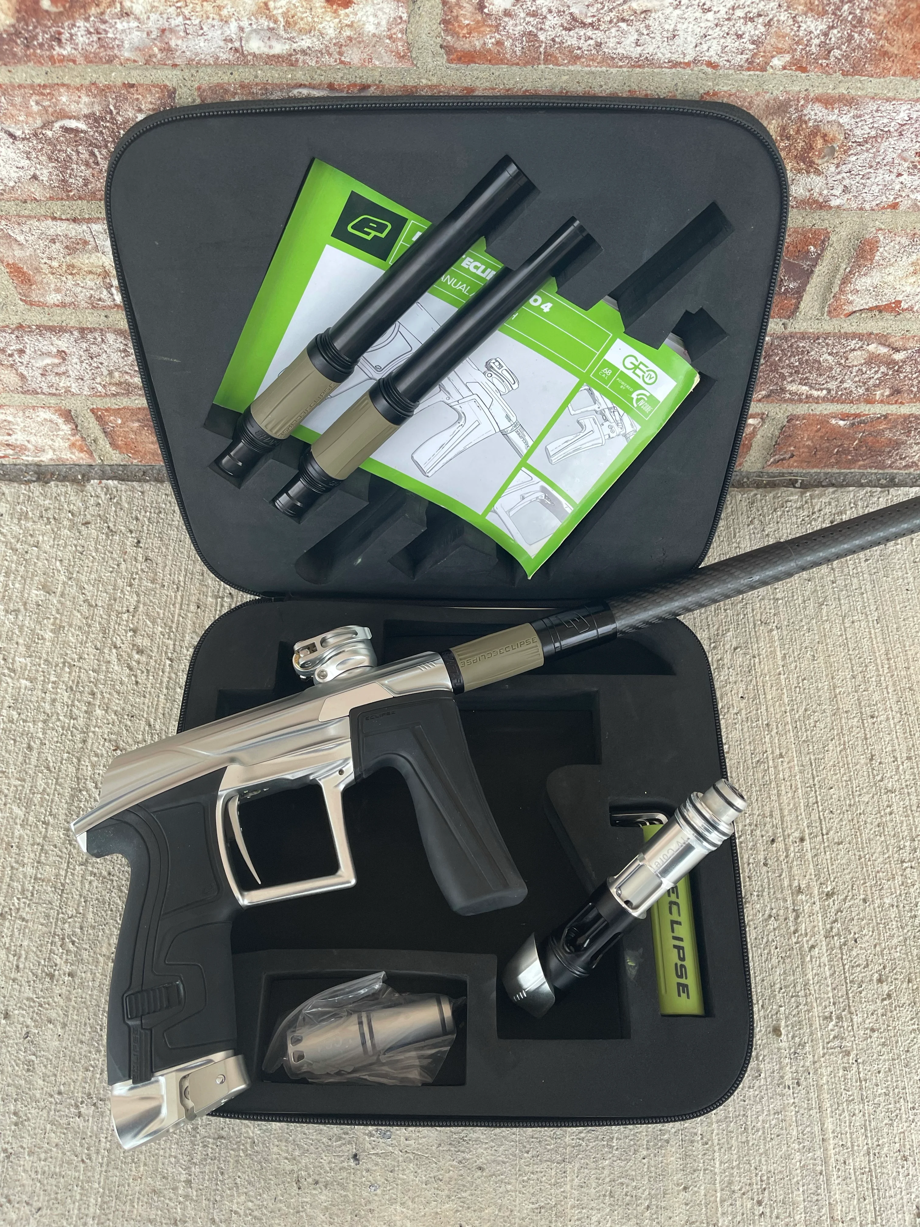 Used Planet Eclipse Geo 4 Paintball Gun - Silver -FL Kit w/Carbon Barrel Front - Image 8