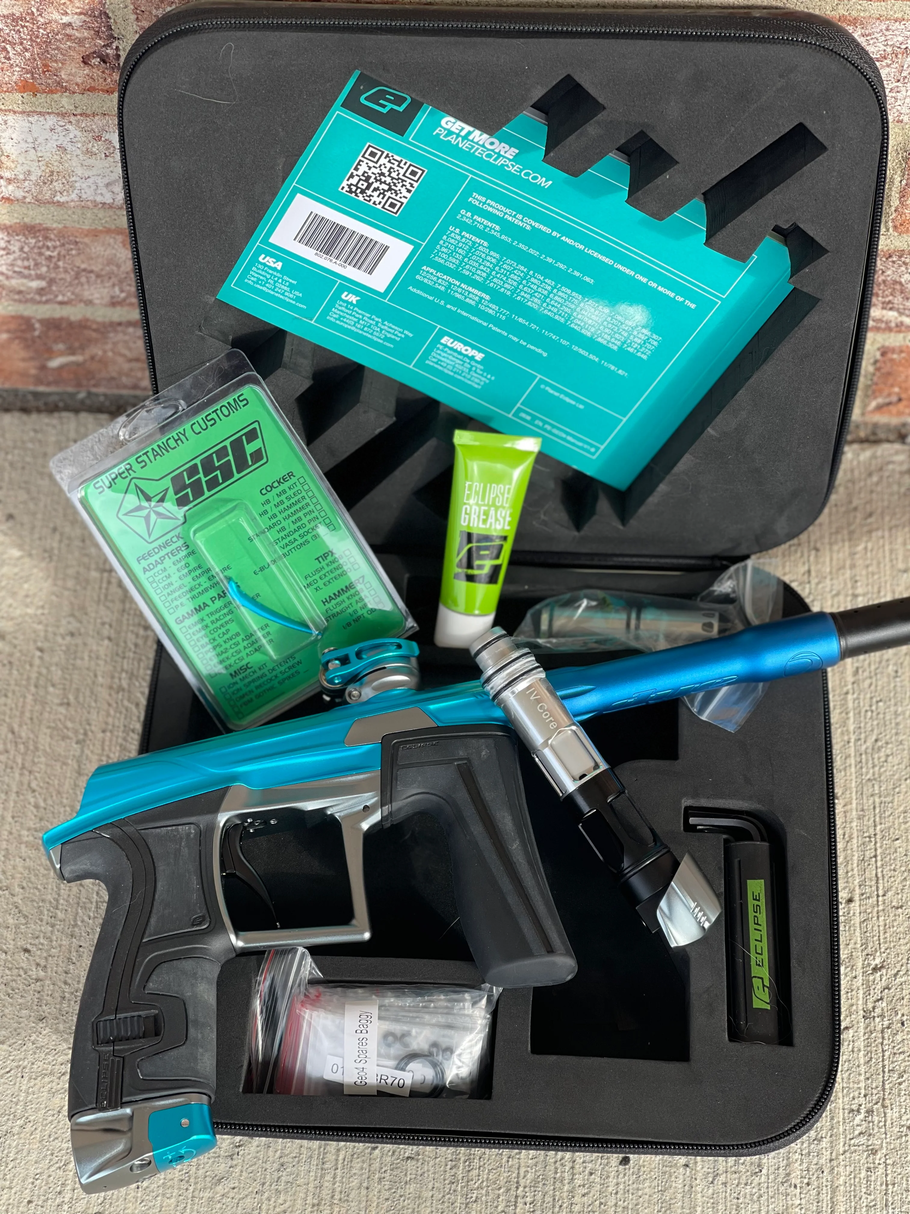 Used Planet Eclipse Geo 4 Paintball Gun - Teal/Grey w/ SSC Trigger with Dye UL Barrel System - Image 6