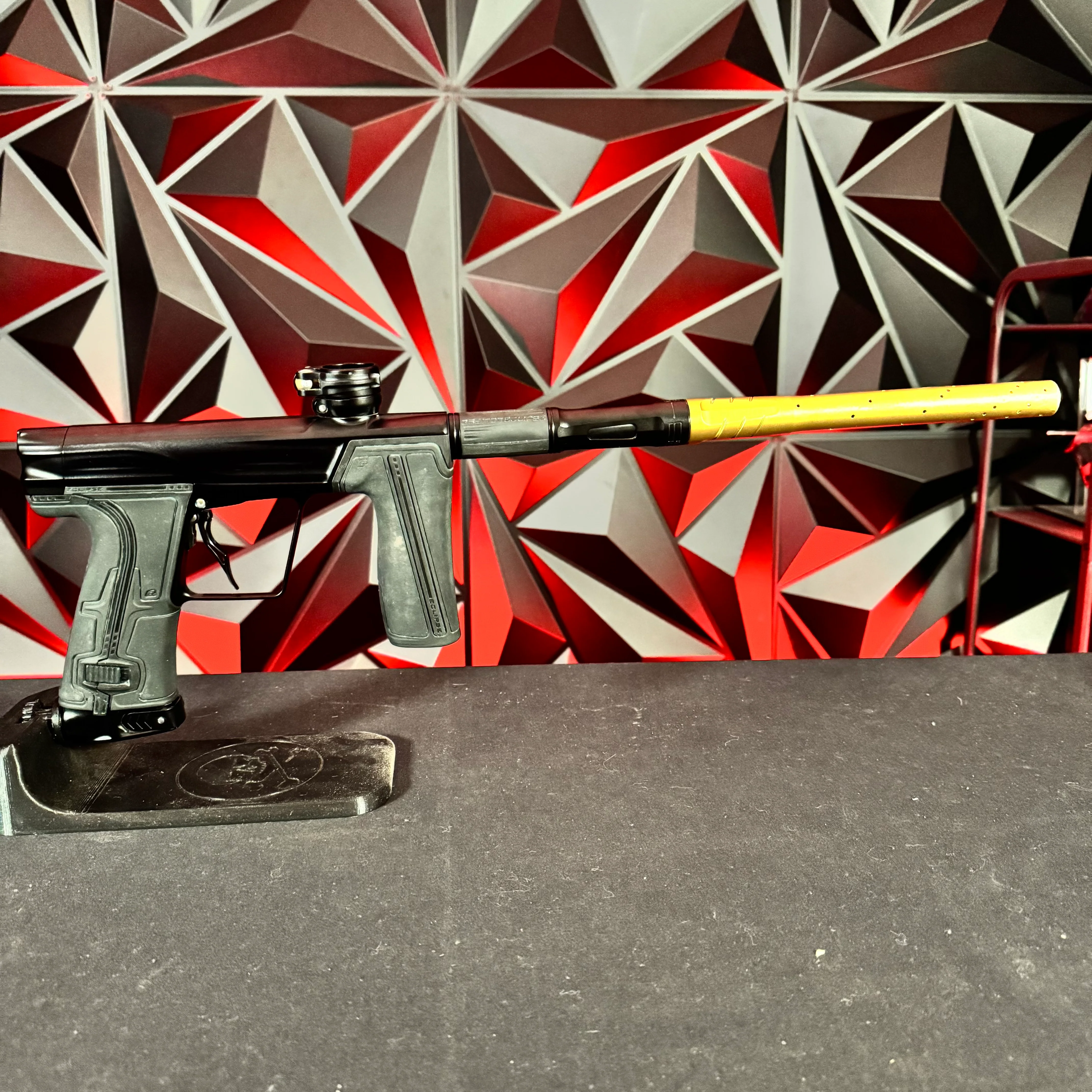 Used Planet Eclipse Geo R5 Paintball Gun - Midnight w/ Gold Tip & Infamous Deuce Trigger - Image 6