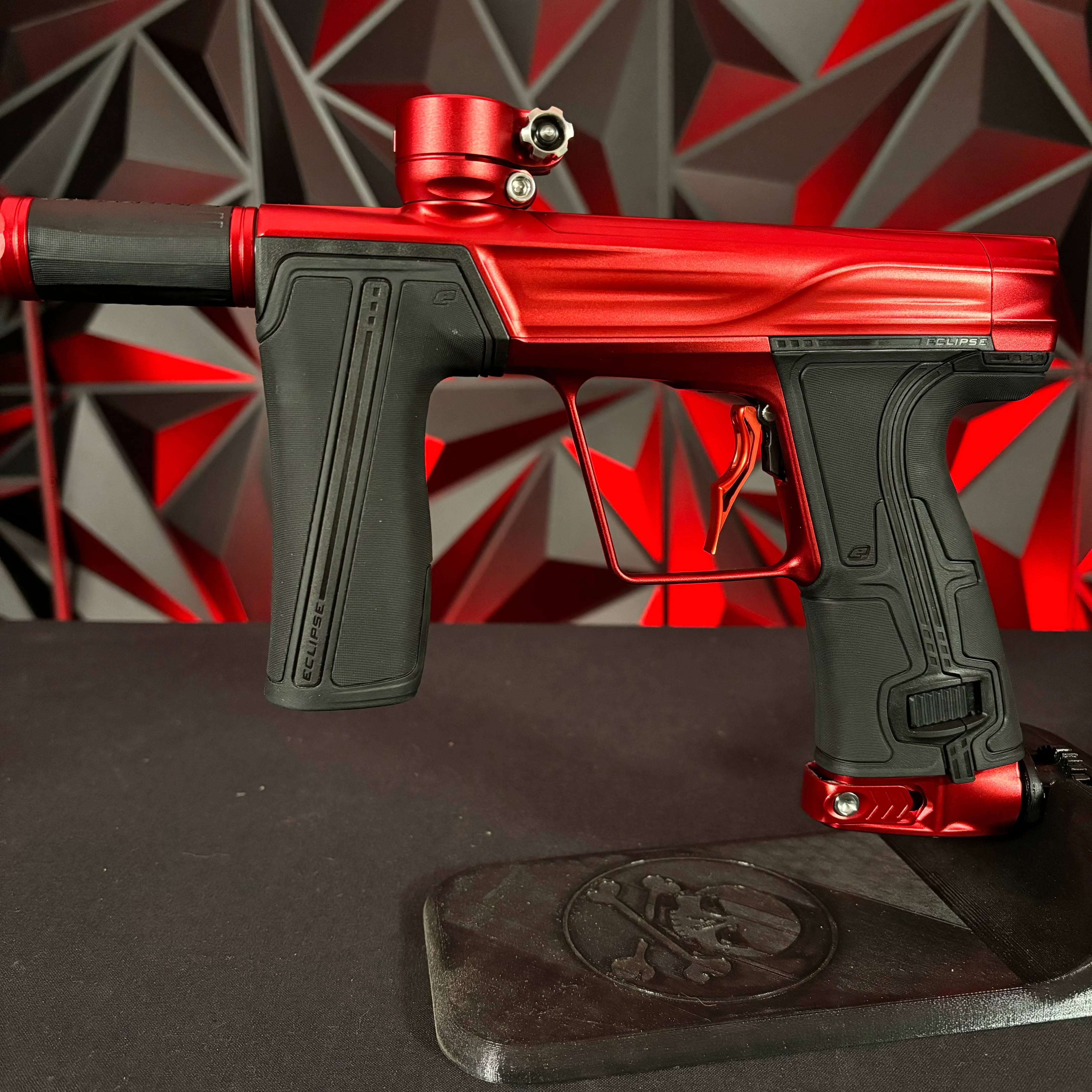 Used Planet Eclipse Geo R5 Paintball Gun - Red w/ Infamous Deuce Trigger & 2 PWR Inserts - Image 5