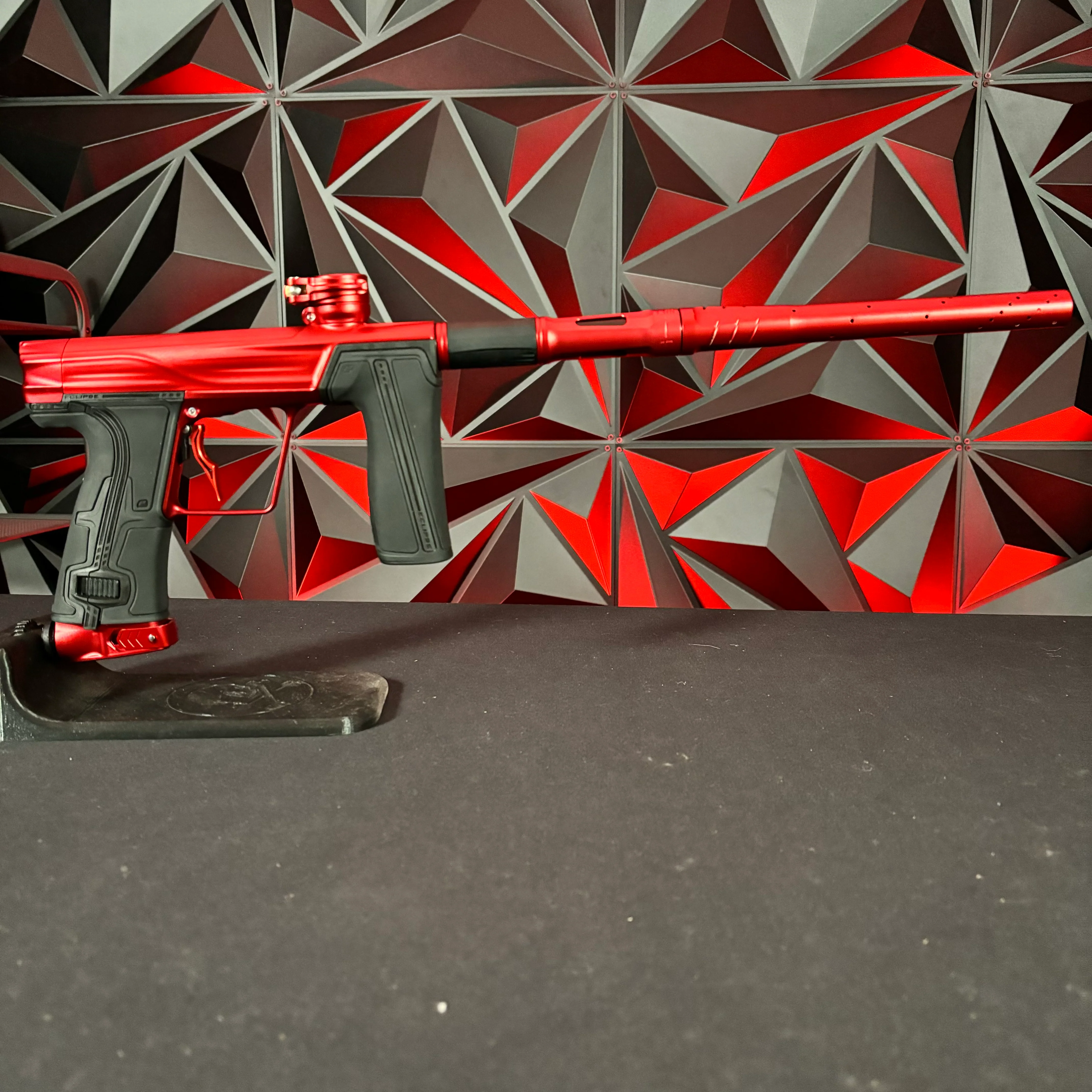 Used Planet Eclipse Geo R5 Paintball Gun - Red w/ Infamous Deuce Trigger & 2 PWR Inserts - Image 6