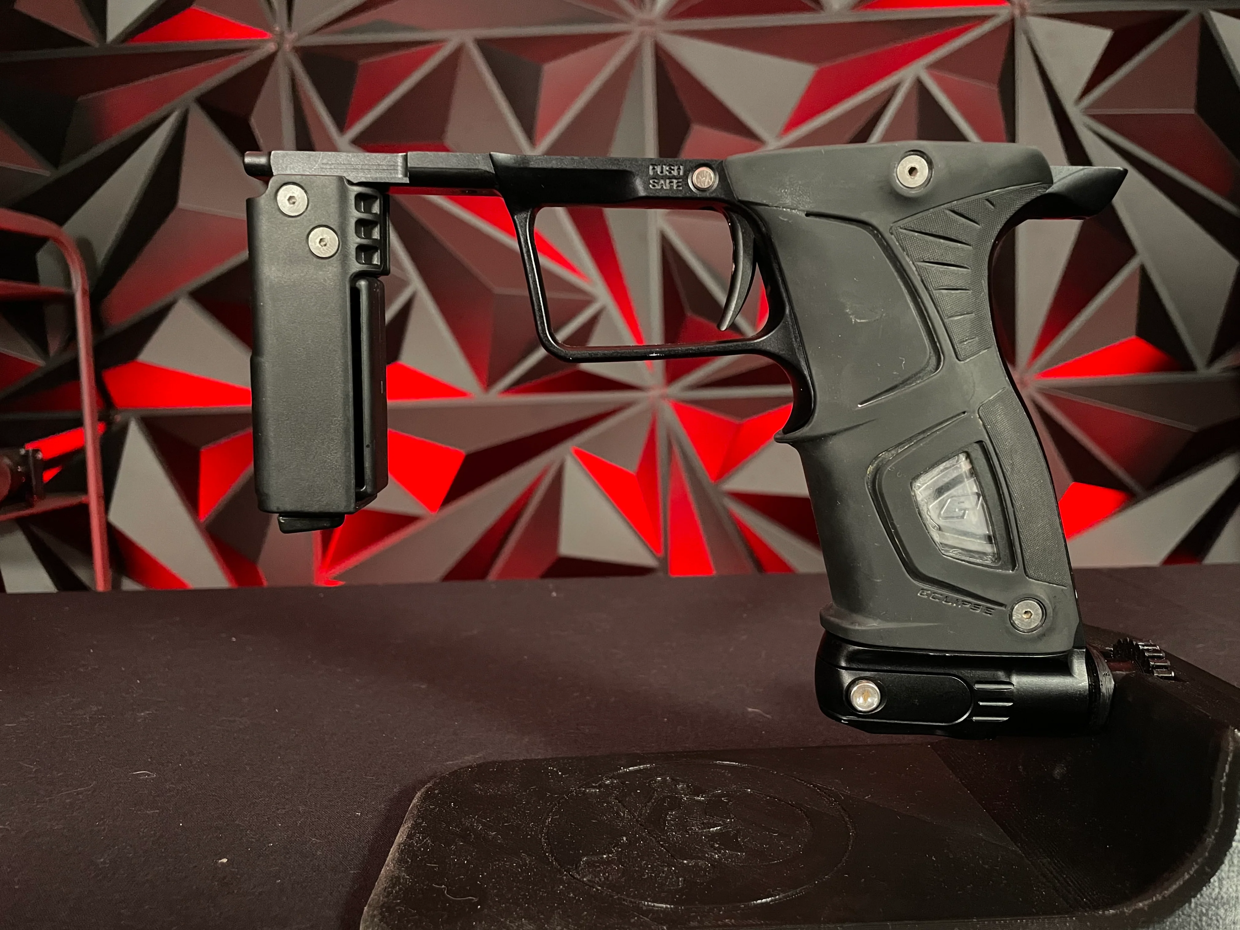 Used Planet Eclipse Gmek 170r Mech Frame -  Black w/ POPS ASA, hAir 45 V2 Trigger Valve, & Earth Back Grip - Image 2