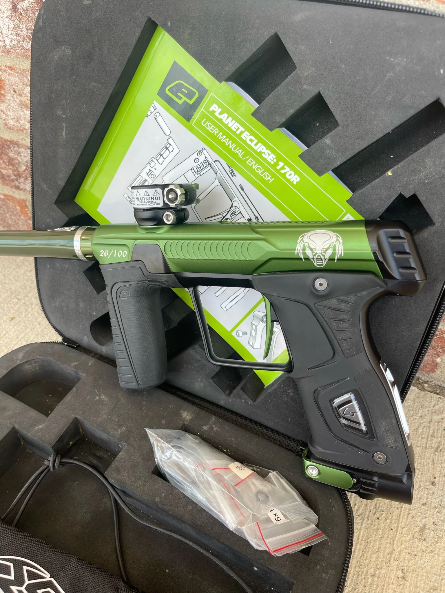 Used Planet Eclipse Gtek 170R Paintball Gun - LE Predator #26/100 w/ UL Barrel  and Stock Barrel - Image 2