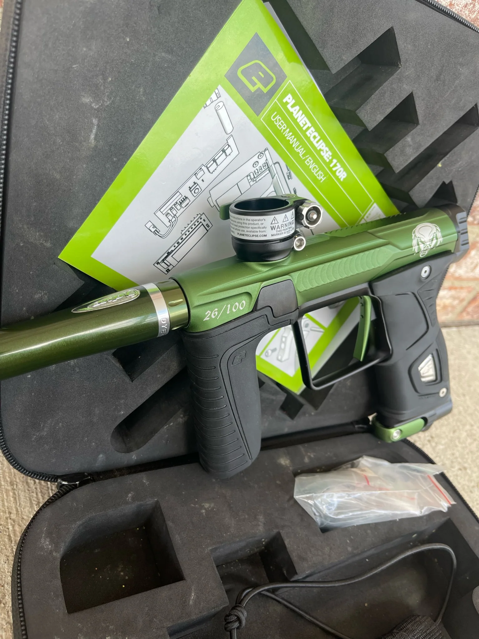 Used Planet Eclipse Gtek 170R Paintball Gun - LE Predator #26/100 w/ UL Barrel  and Stock Barrel - Image 4