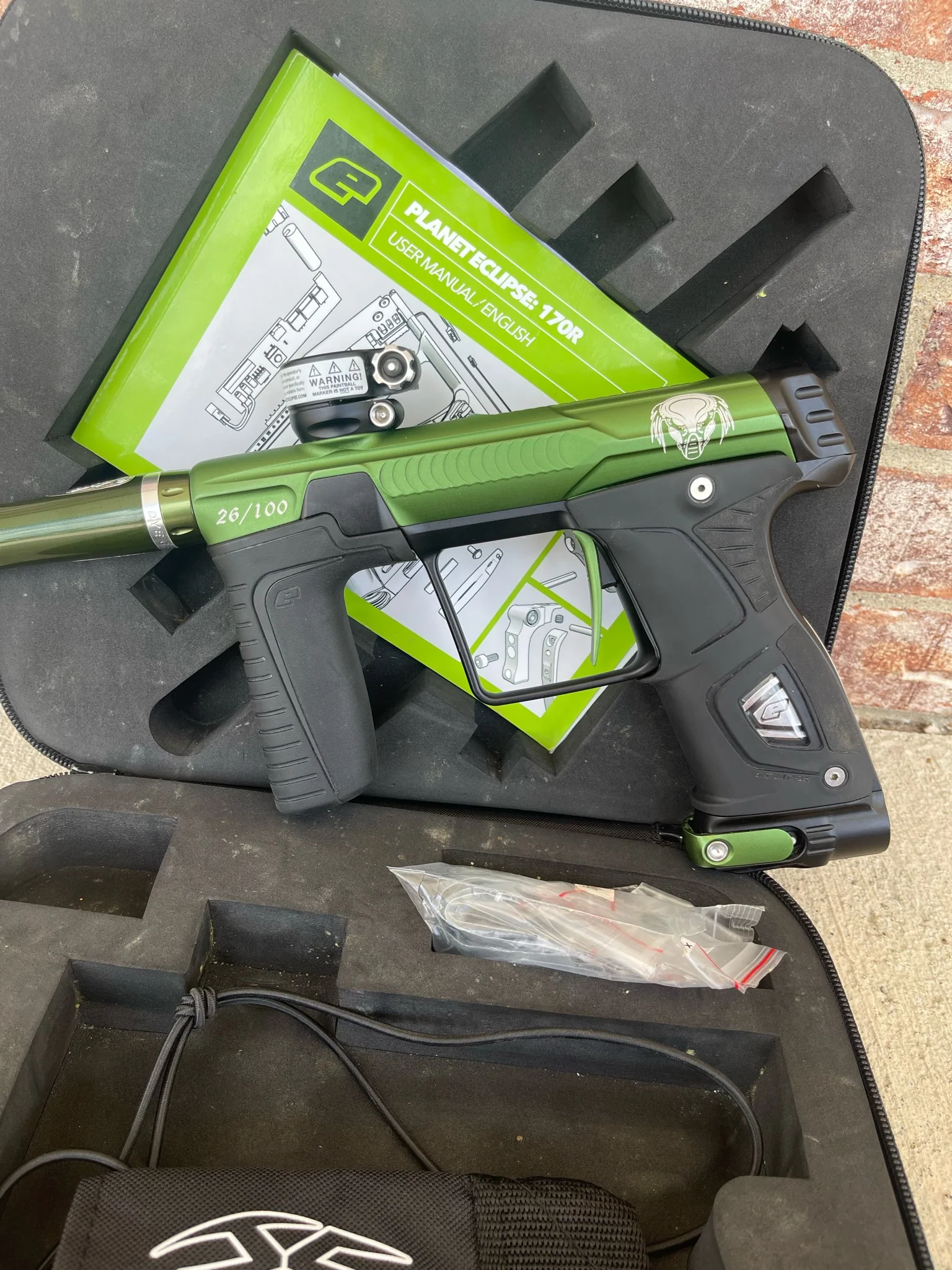 Used Planet Eclipse Gtek 170R Paintball Gun - LE Predator #26/100 w/ UL Barrel  and Stock Barrel - Image 6