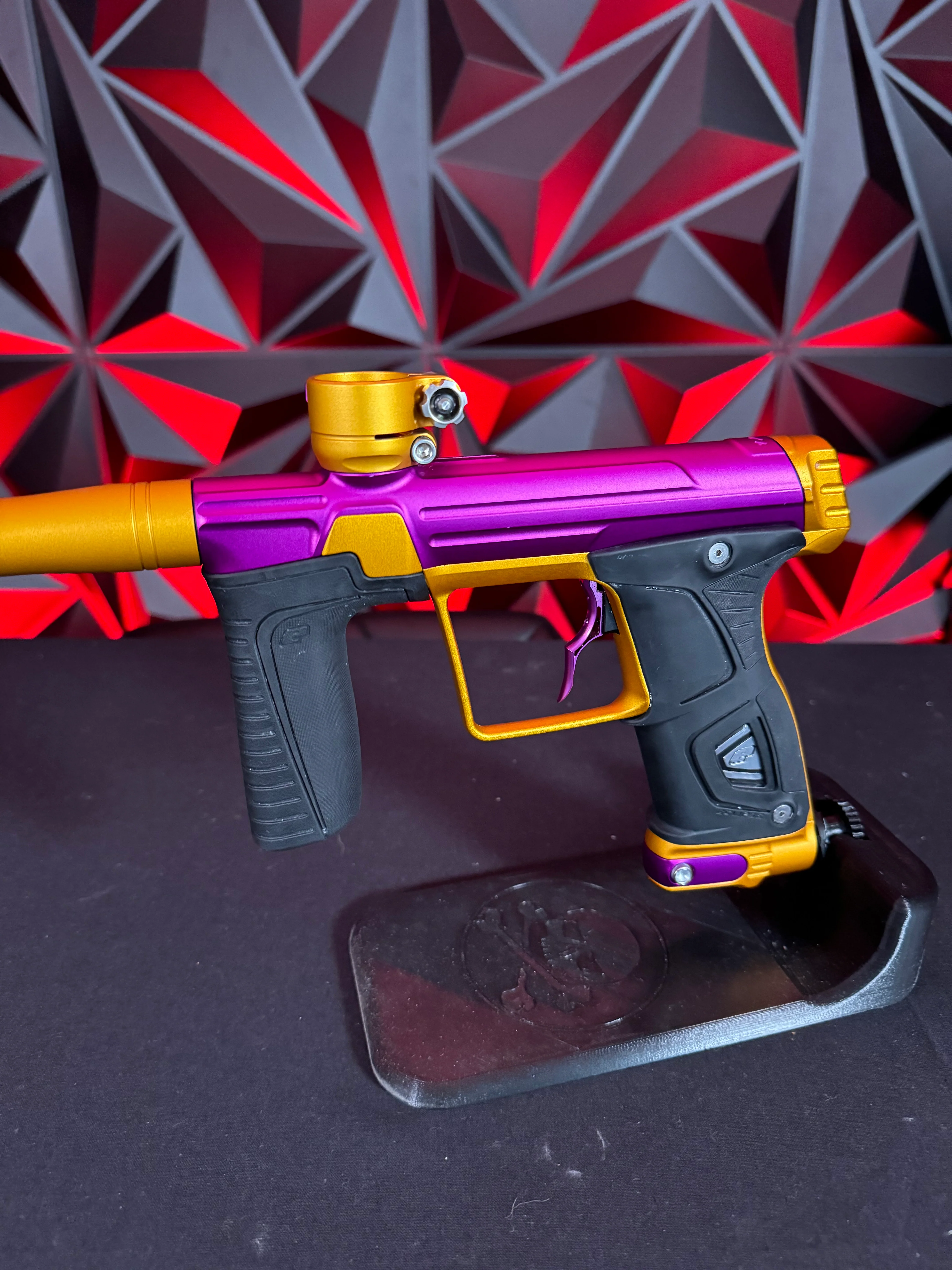 Used Planet Eclipse Gtek 170r Paintball Gun - Purple/Orange w/Infamous Deuce Trigger - Image 4