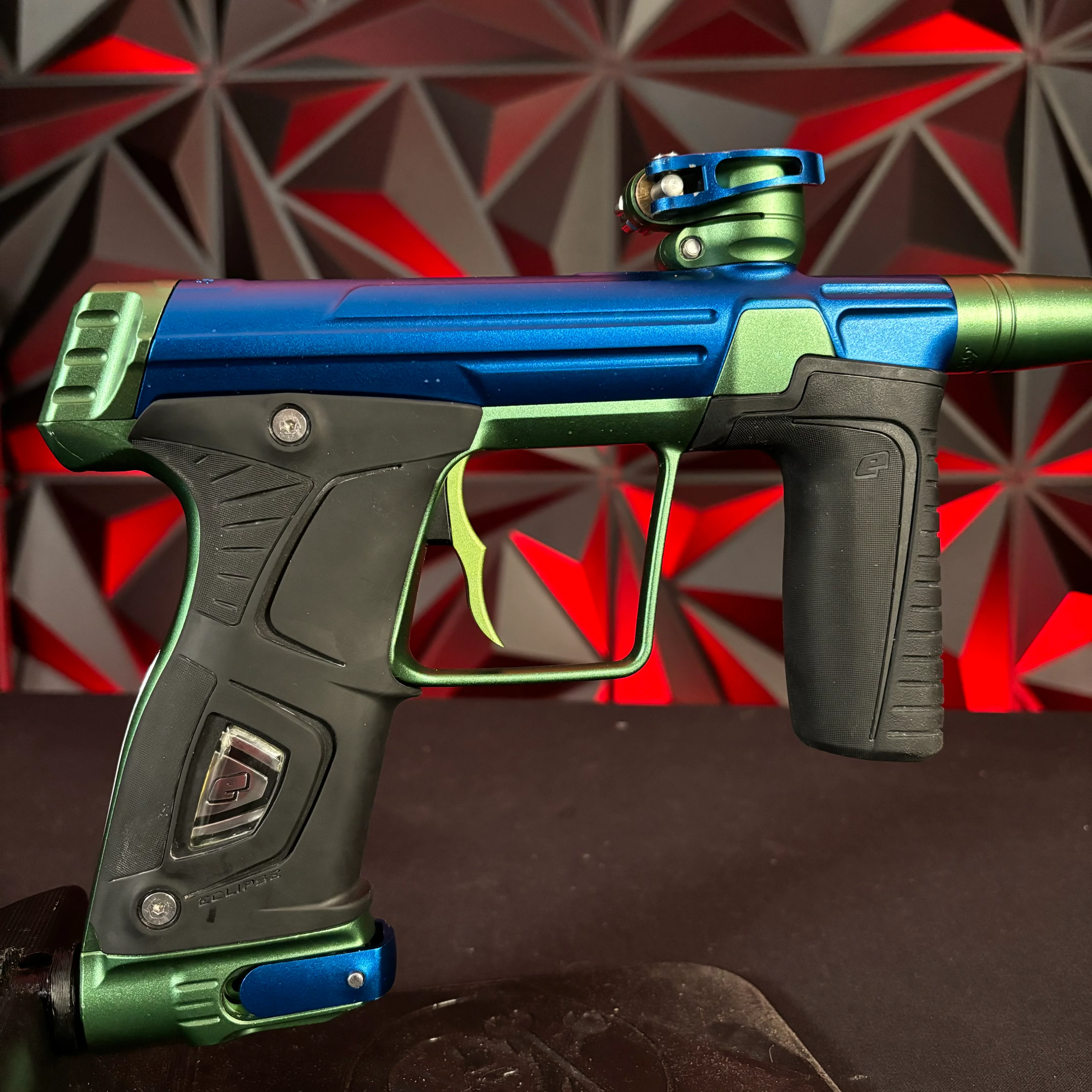 Used Planet Eclipse Gtek 170R Paintball Marker - Blue/Green w/ DeuceTrigger - Image 2