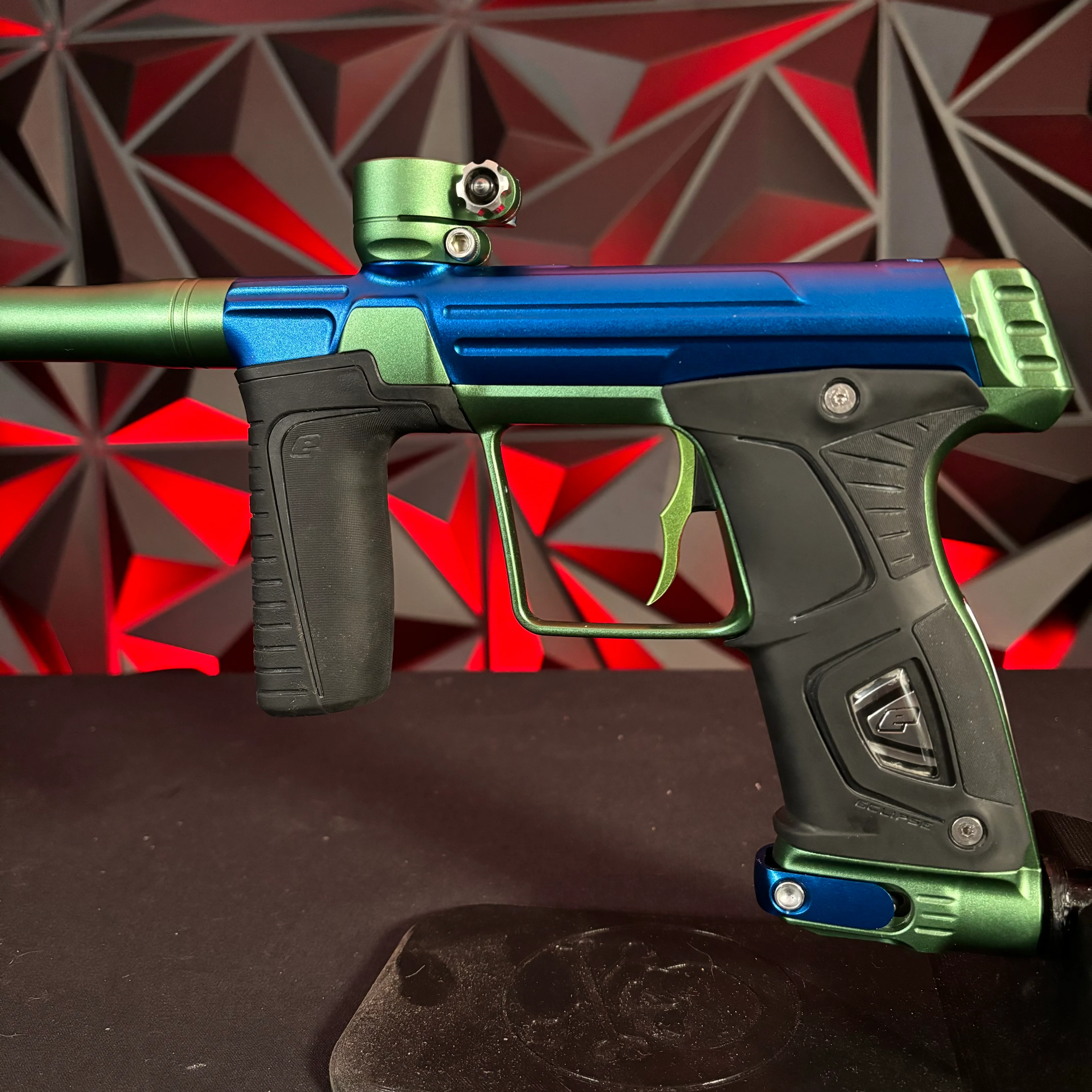 Used Planet Eclipse Gtek 170R Paintball Marker - Blue/Green w/ DeuceTrigger - Image 3
