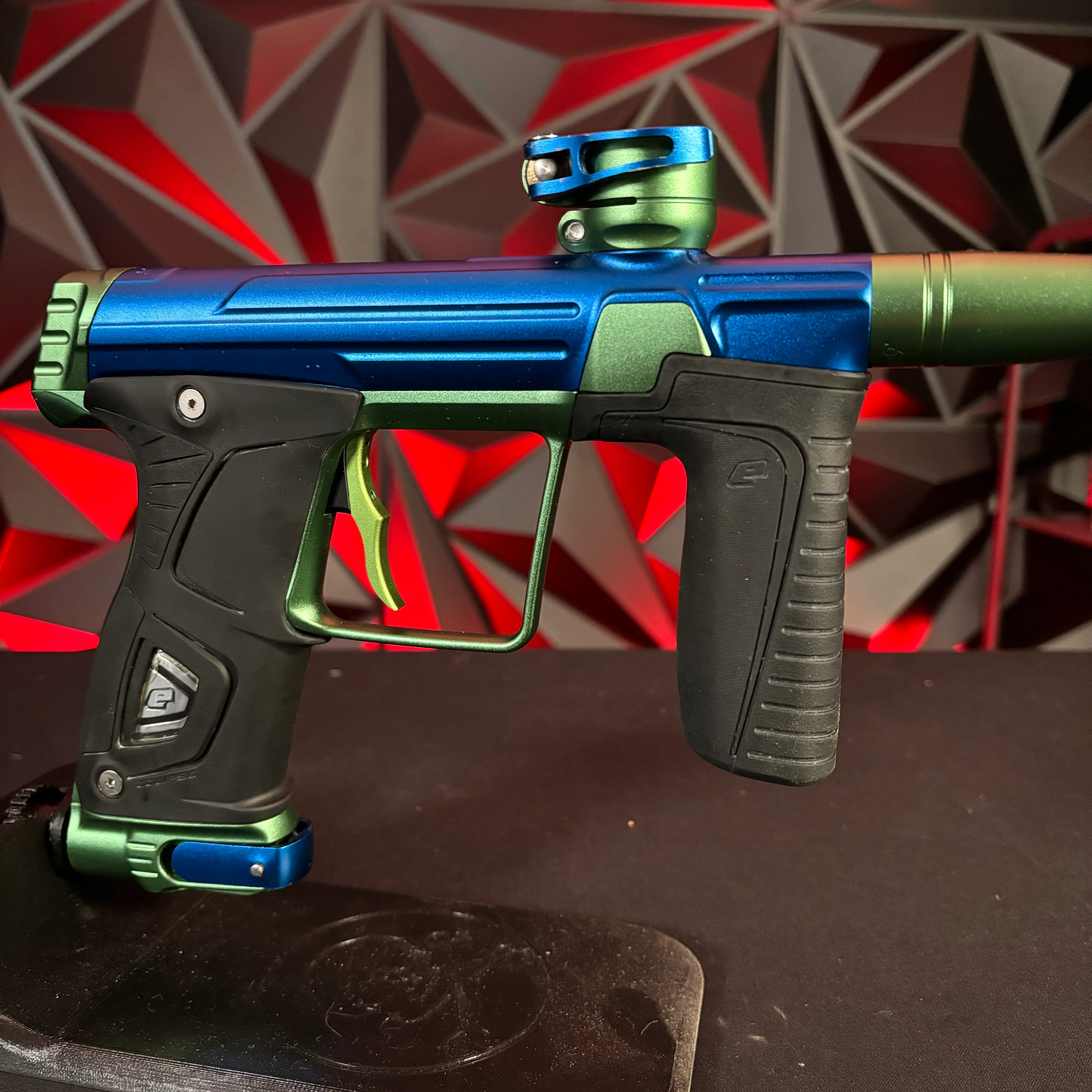 Used Planet Eclipse Gtek 170R Paintball Marker - Blue/Green w/ DeuceTrigger - Image 4