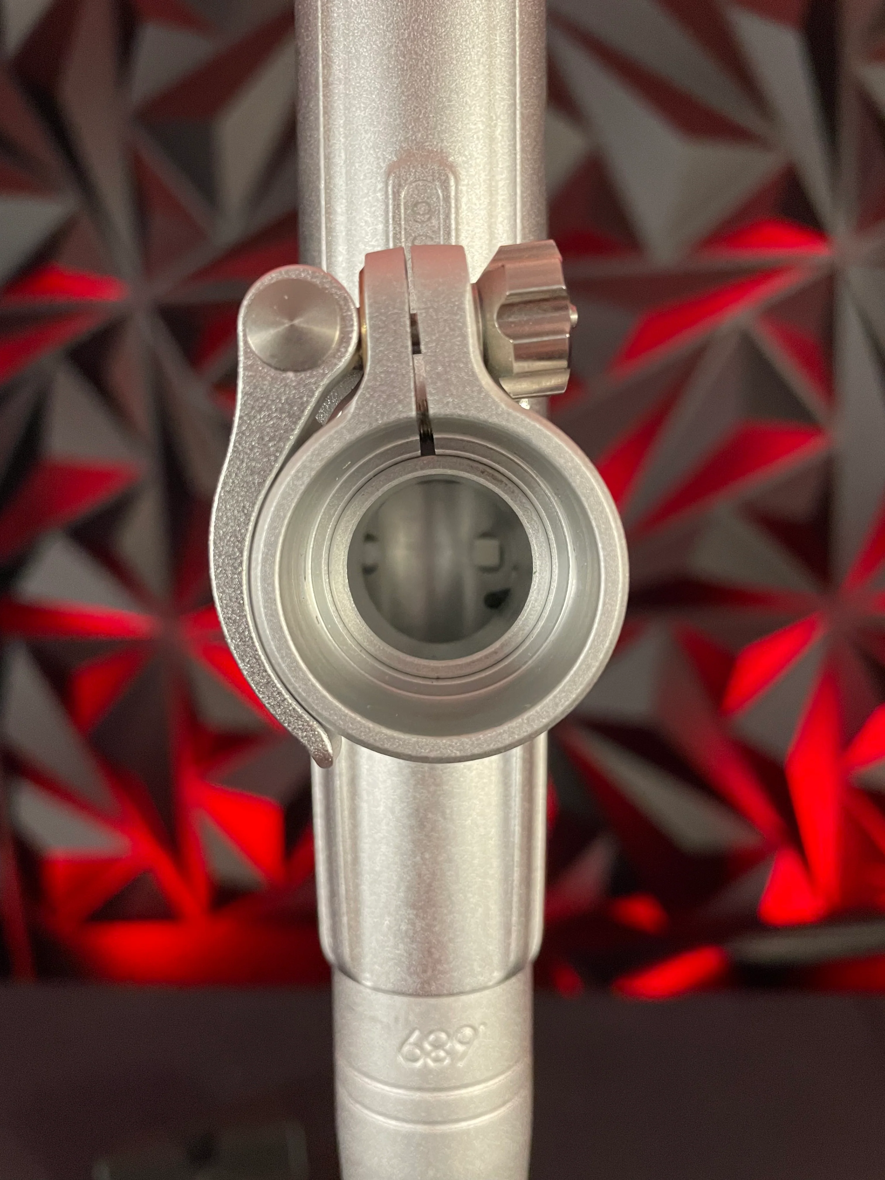 Used Planet Eclipse Gtek 170r Paintball Marker - Silver w/ Red Infamous Back Cap, Red Grip Kit, Red Barrel tip - Image 9