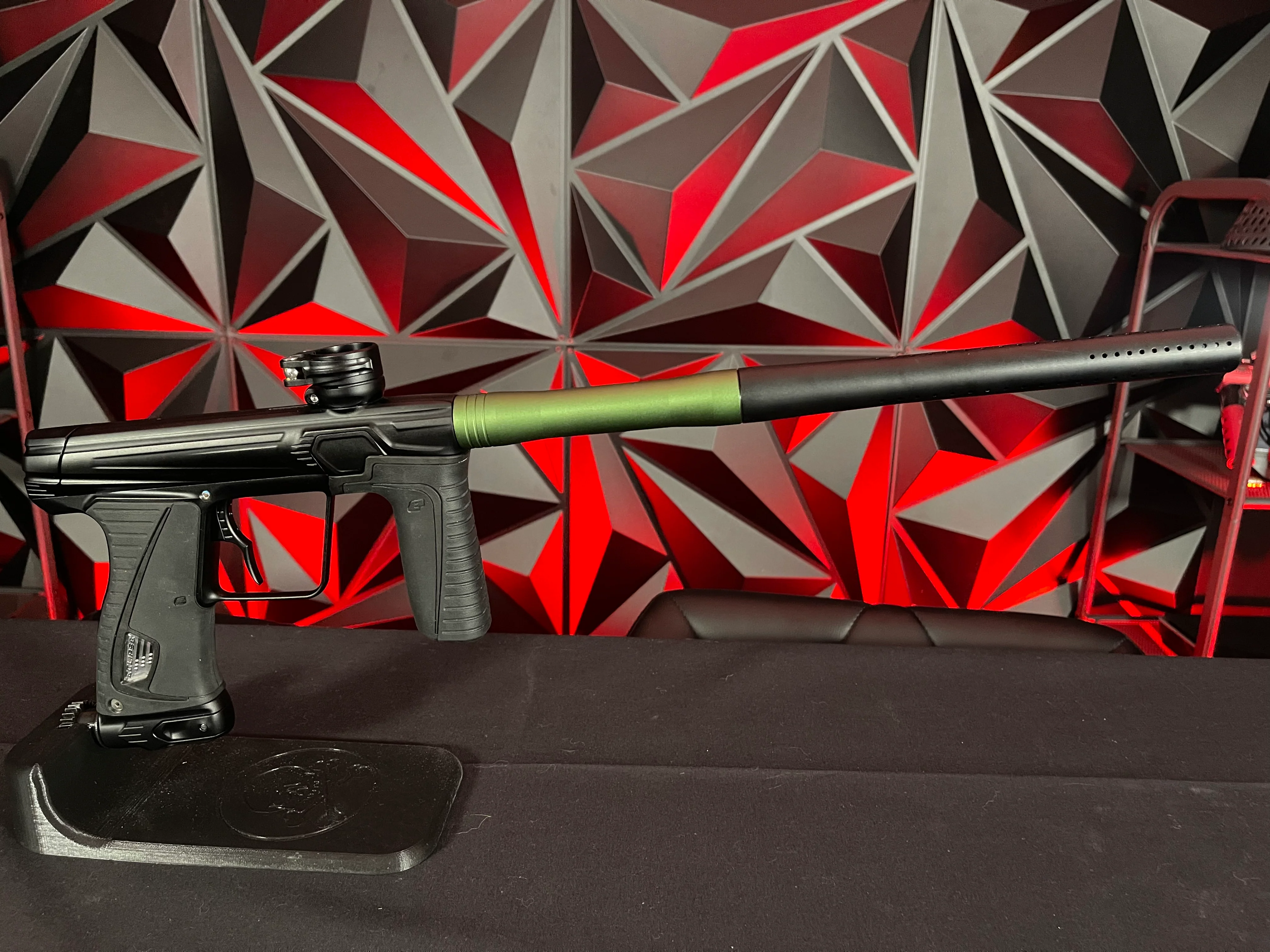 Used Planet Eclipse Gtek 180R Paintball Gun - Black w/Vyper Green Barrel Back & Infamous Deuce Trigger - Image 5
