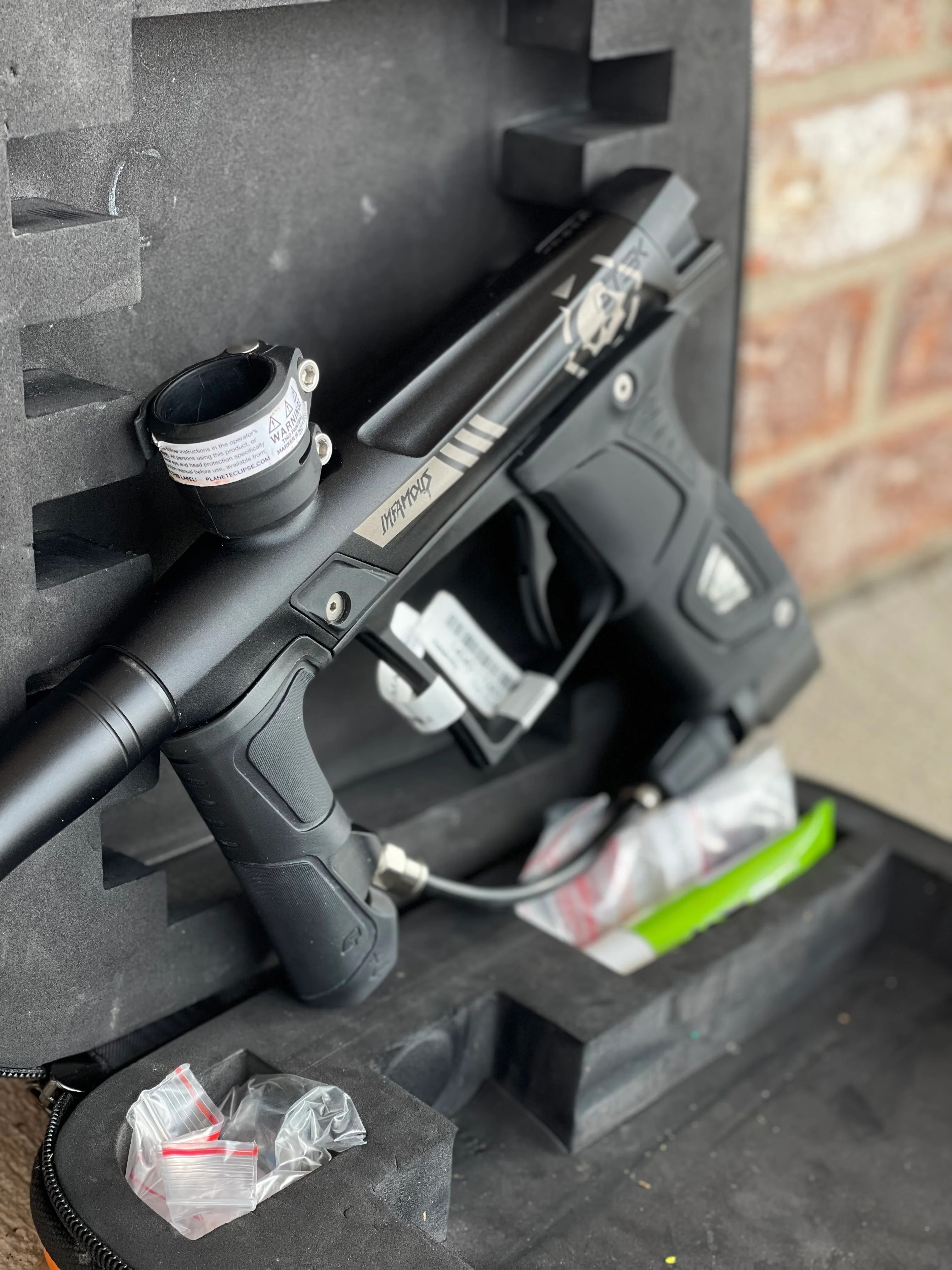 Used Planet Eclipse Gtek Infamous Edition Paintball Marker w/ Mechanical and Electronic Frame - Image 4
