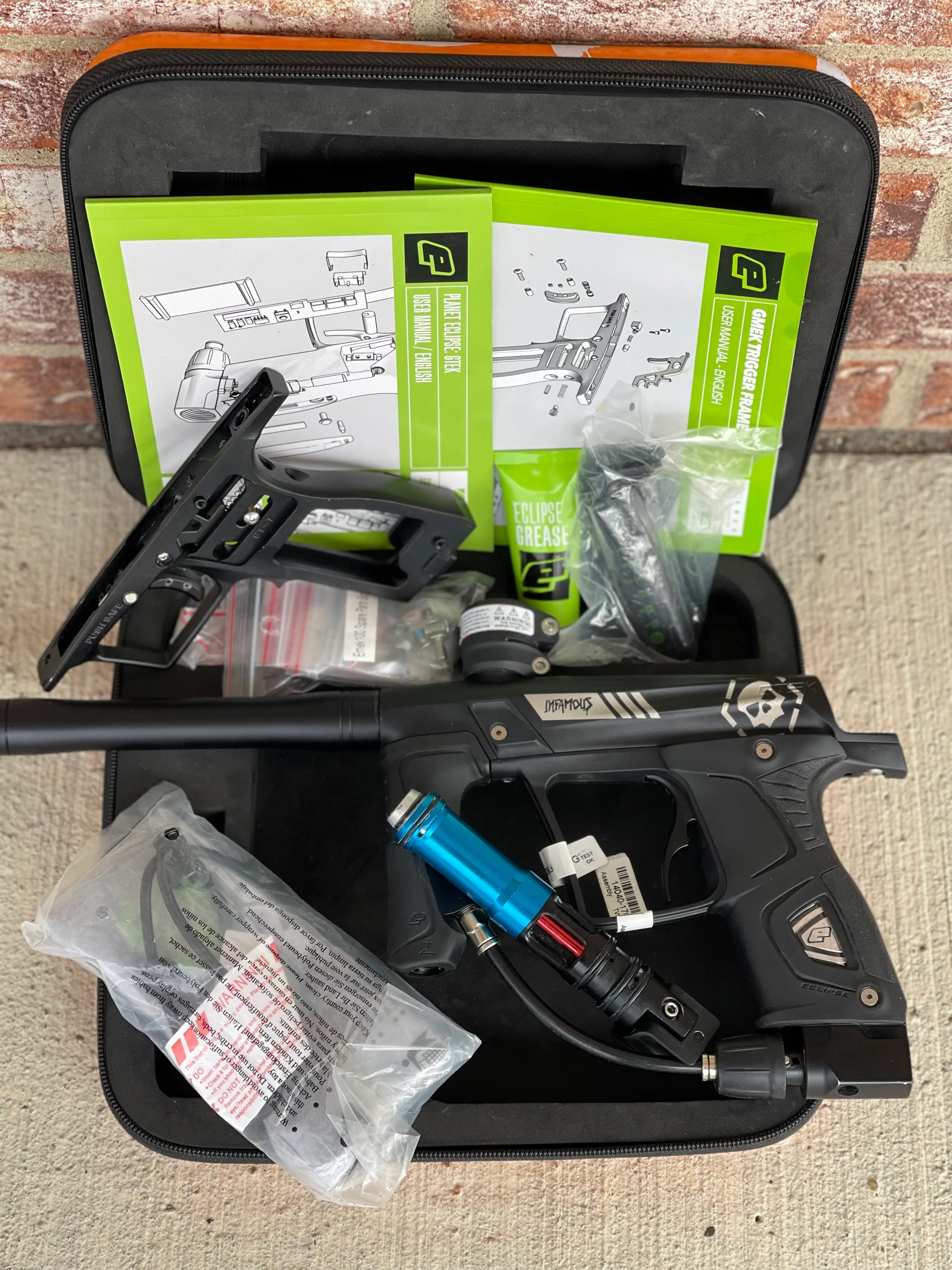 Used Planet Eclipse Gtek Infamous Edition Paintball Marker w/ Mechanical and Electronic Frame - Image 7