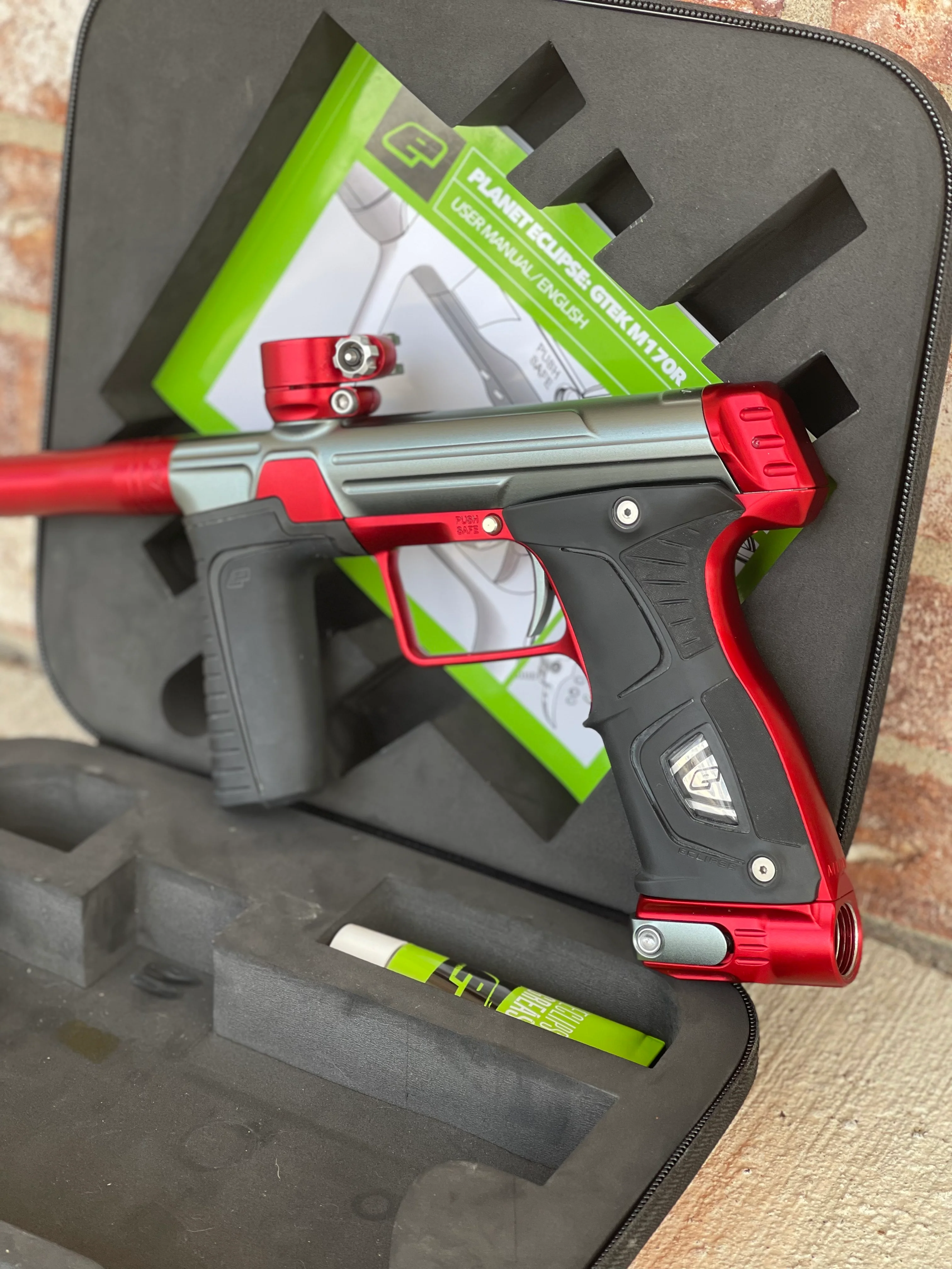 Used Planet Eclipse Gtek M170R Paintball Gun - Grey/Red - Image 3