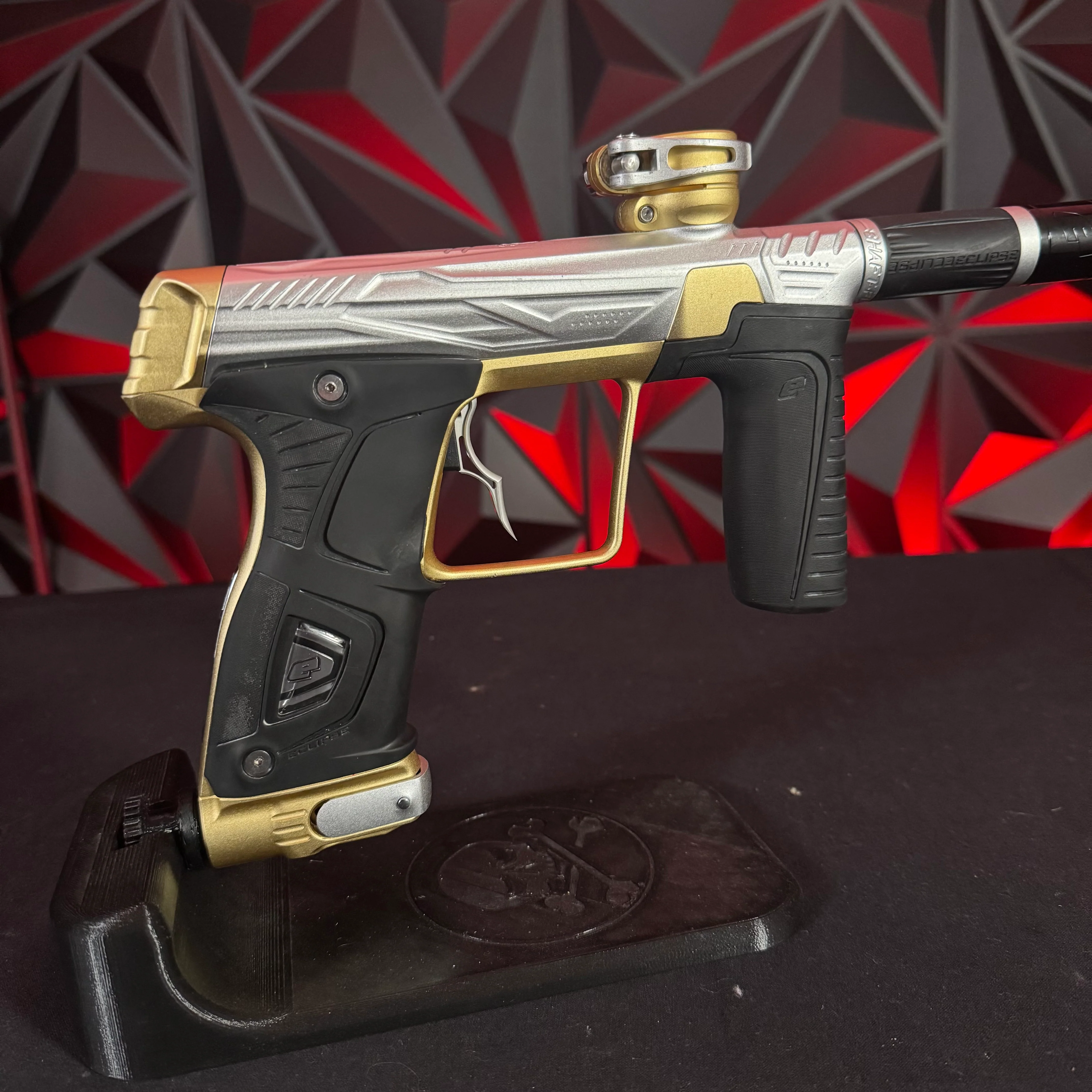 Used Planet Eclipse/HK Army Gtek 170R Paintball Gun - Silver/Gold w/ 3 FL Backs & Deuce Trigger - Image 2