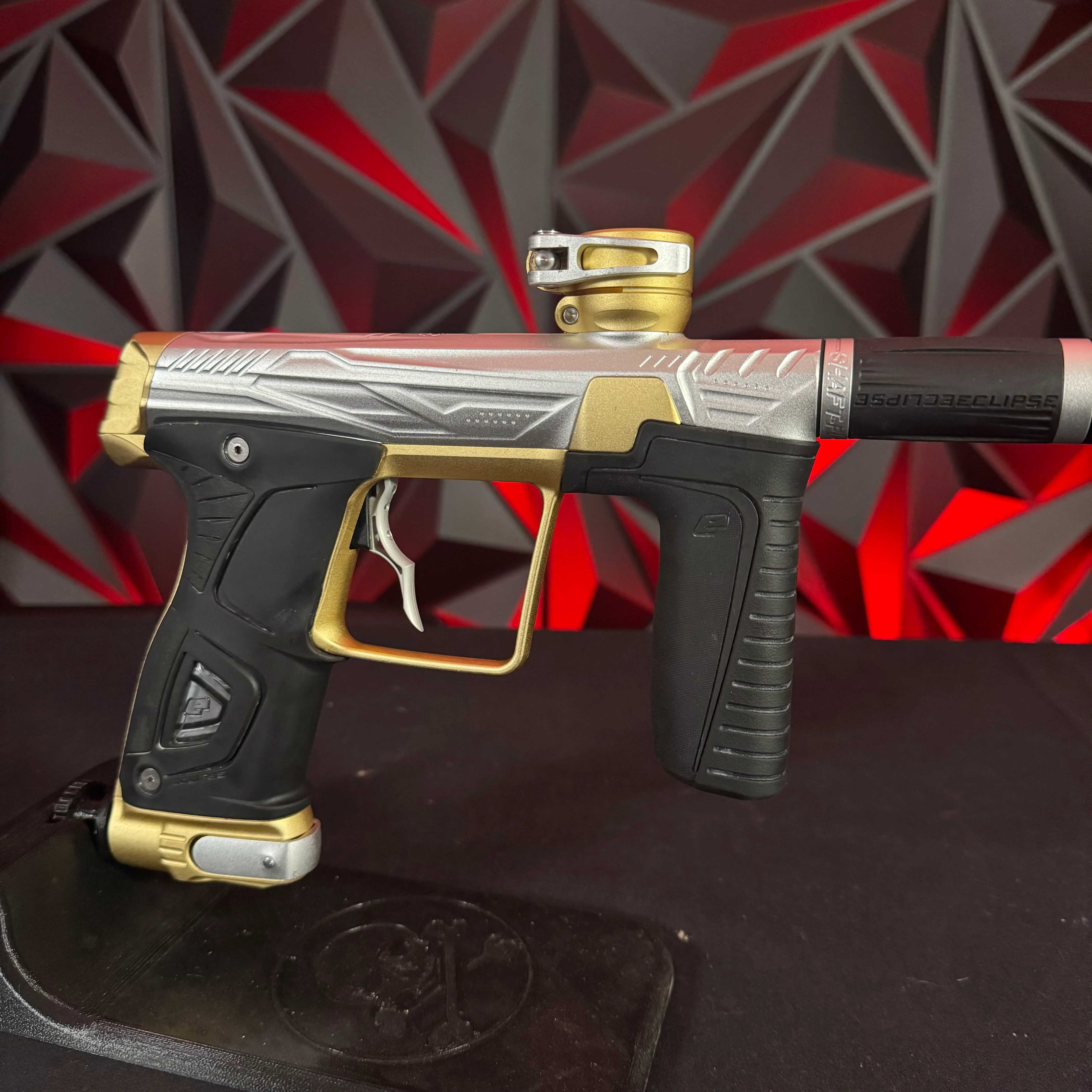 Used Planet Eclipse/HK Army Gtek 170R Paintball Gun - Silver/Gold w/ 3 FL Backs & Deuce Trigger - Image 4