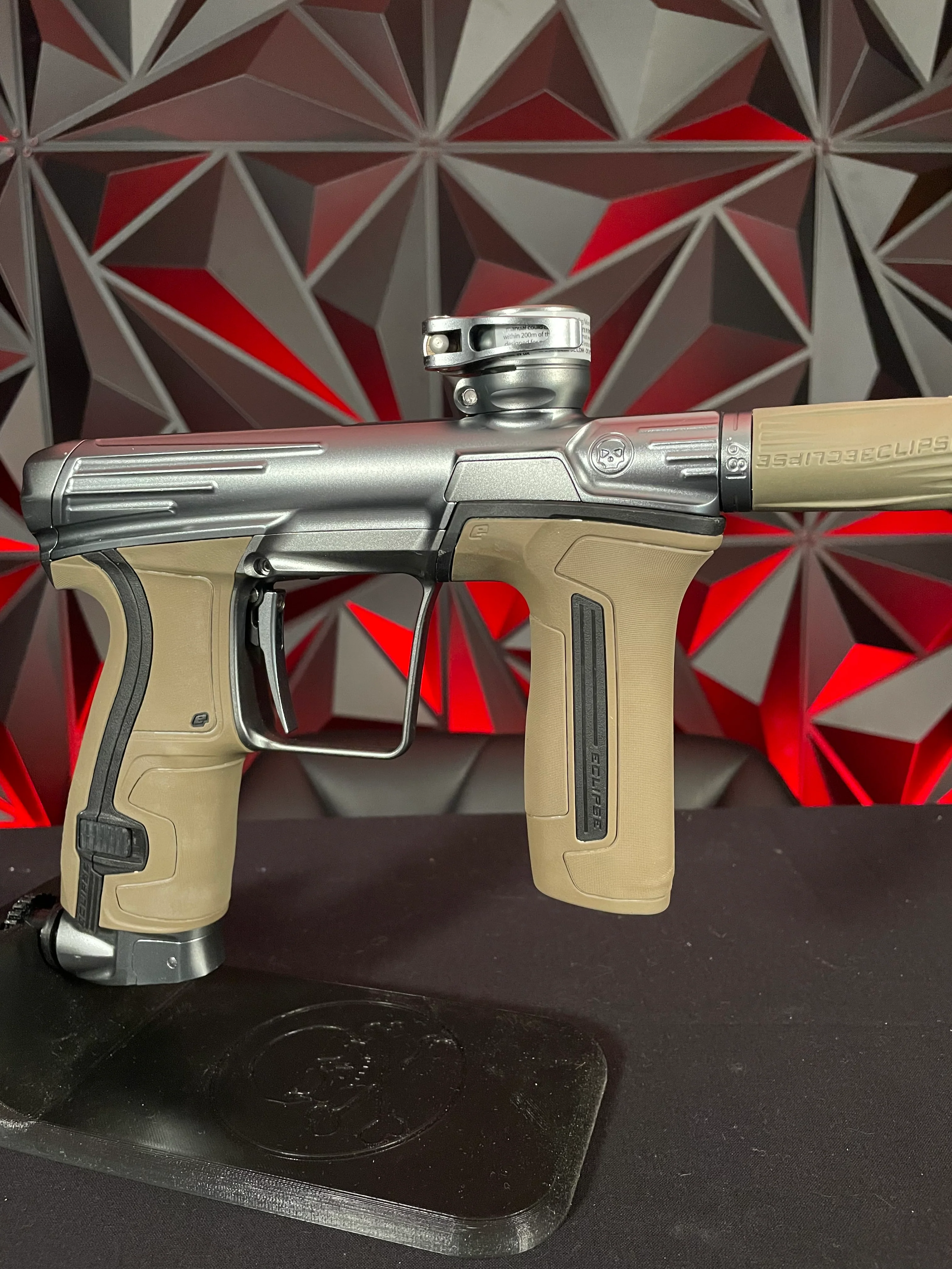 Used Planet Eclipse/Infamous CS2 Pro Paintball Gun - Dark Grey w/ 3 FL Backs, Earth Grip Kit, Black Grip Kit, and Earth Barrel Grips - Image 3