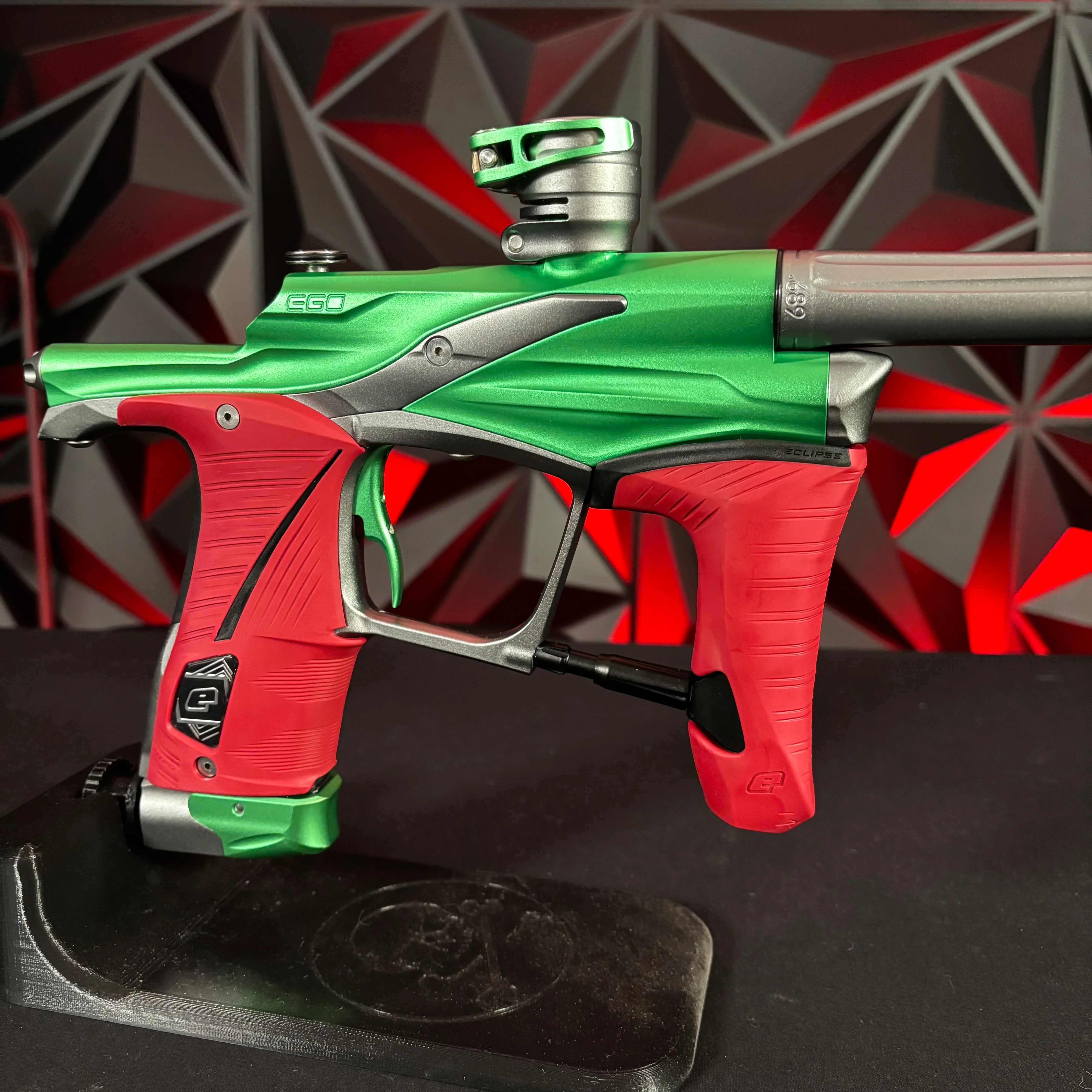 Used Planet Eclipse LV1 Paintball Gun - Green/Pewter w/ Infamous Deuce Trigger *Solinoid Checked* - Image 3