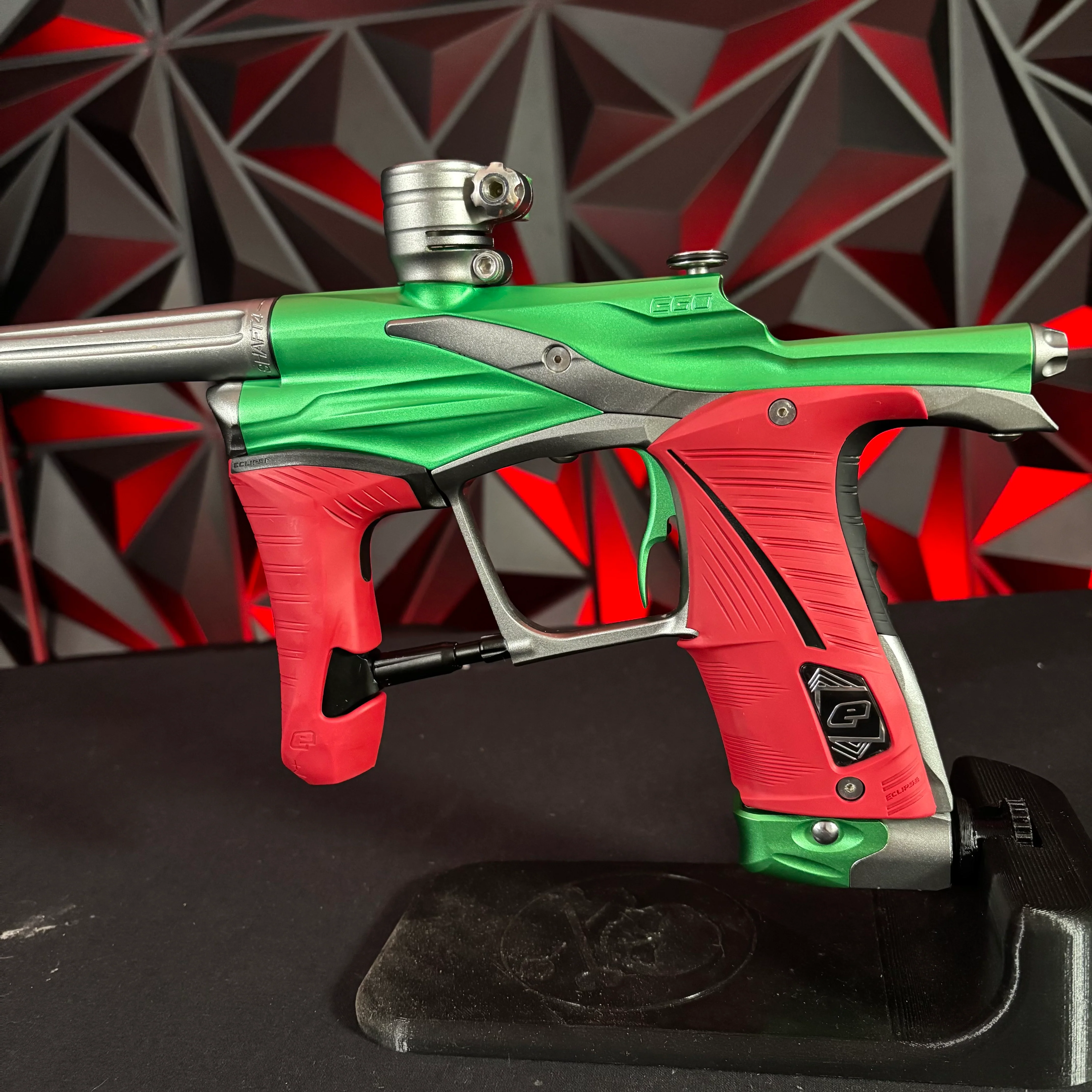 Used Planet Eclipse LV1 Paintball Gun - Green/Pewter w/ Infamous Deuce Trigger *Solinoid Checked* - Image 4