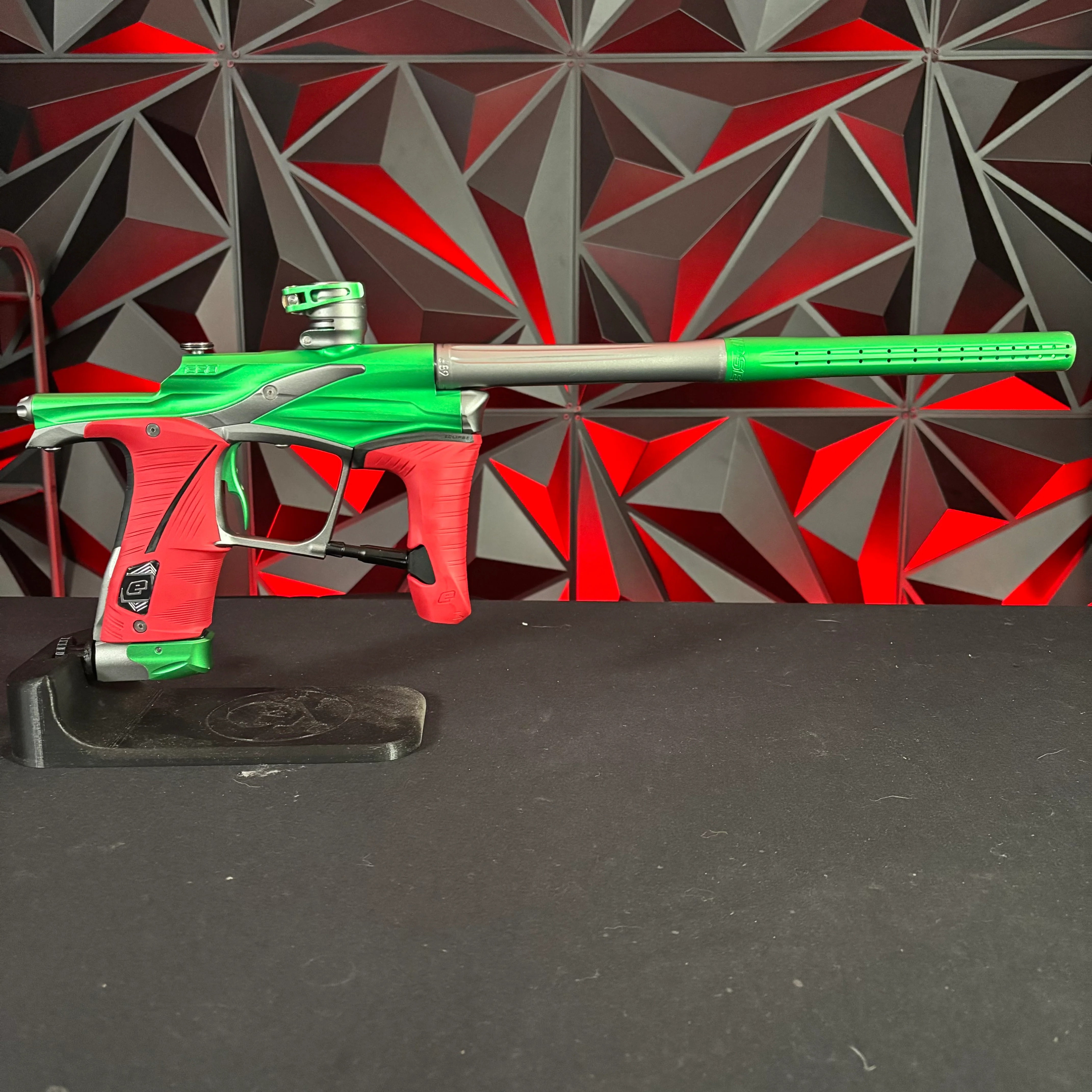 Used Planet Eclipse LV1 Paintball Gun - Green/Pewter w/ Infamous Deuce Trigger *Solinoid Checked* - Image 6