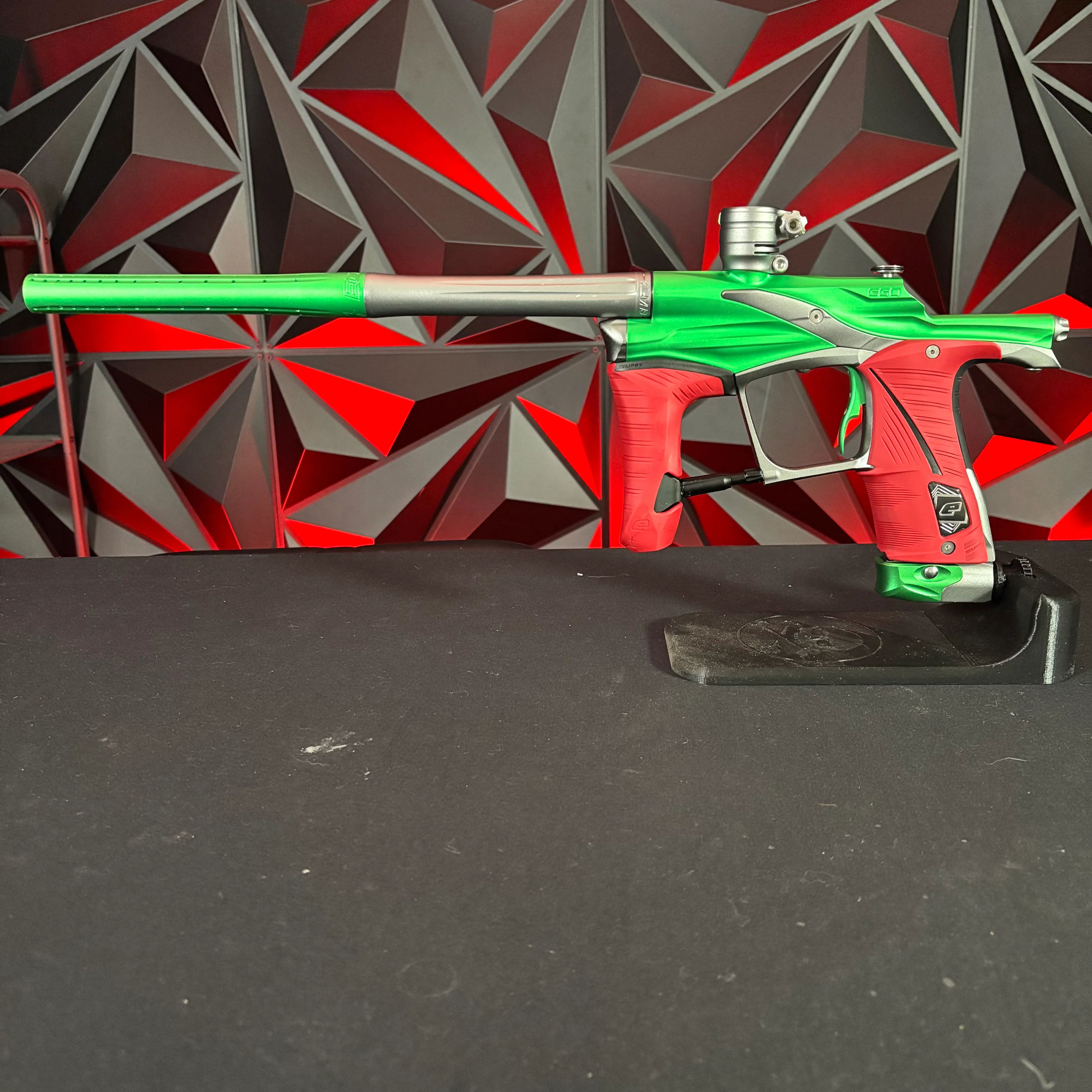 Used Planet Eclipse LV1 Paintball Gun - Green/Pewter w/ Infamous Deuce Trigger *Solinoid Checked* - Image 7